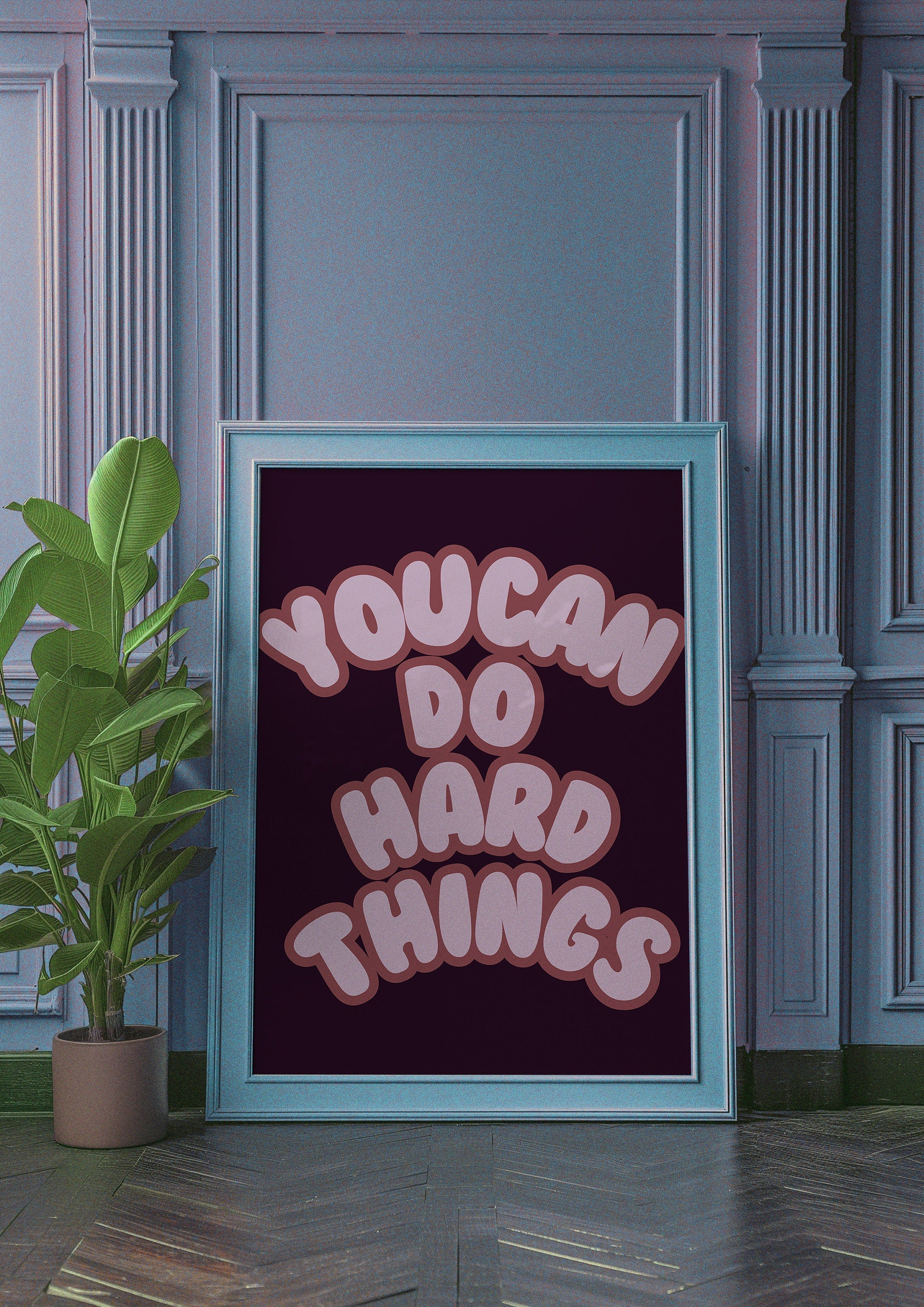 You Can Do Hard Things Purple Digital Art Print