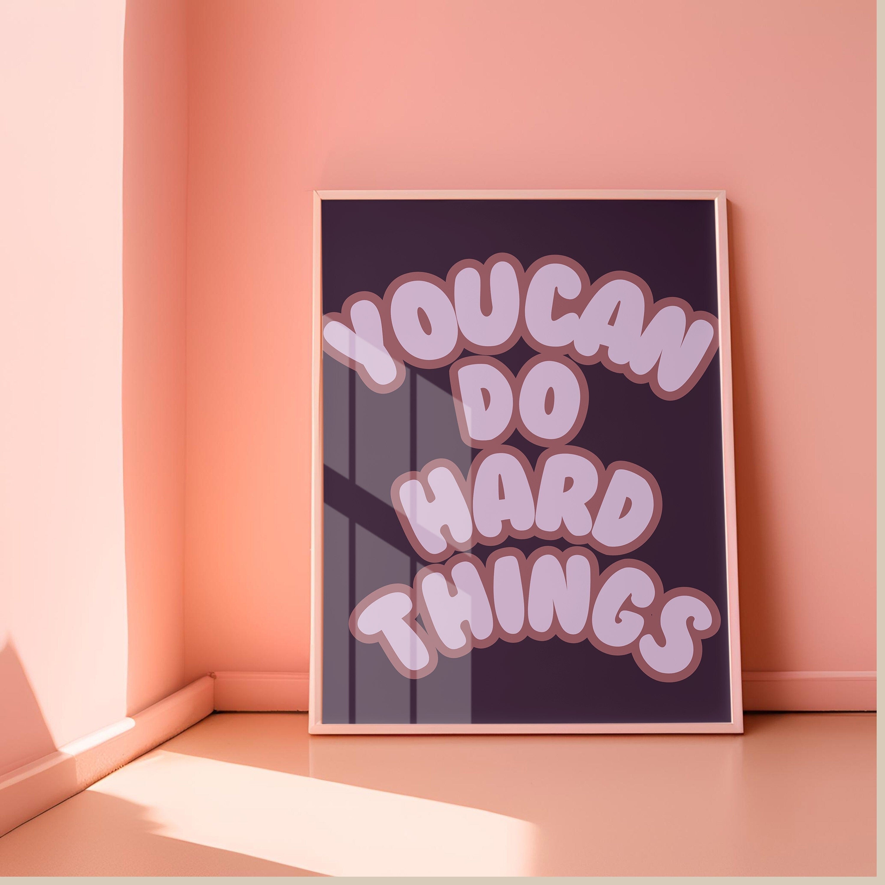 You Can Do Hard Things Purple Digital Art Print