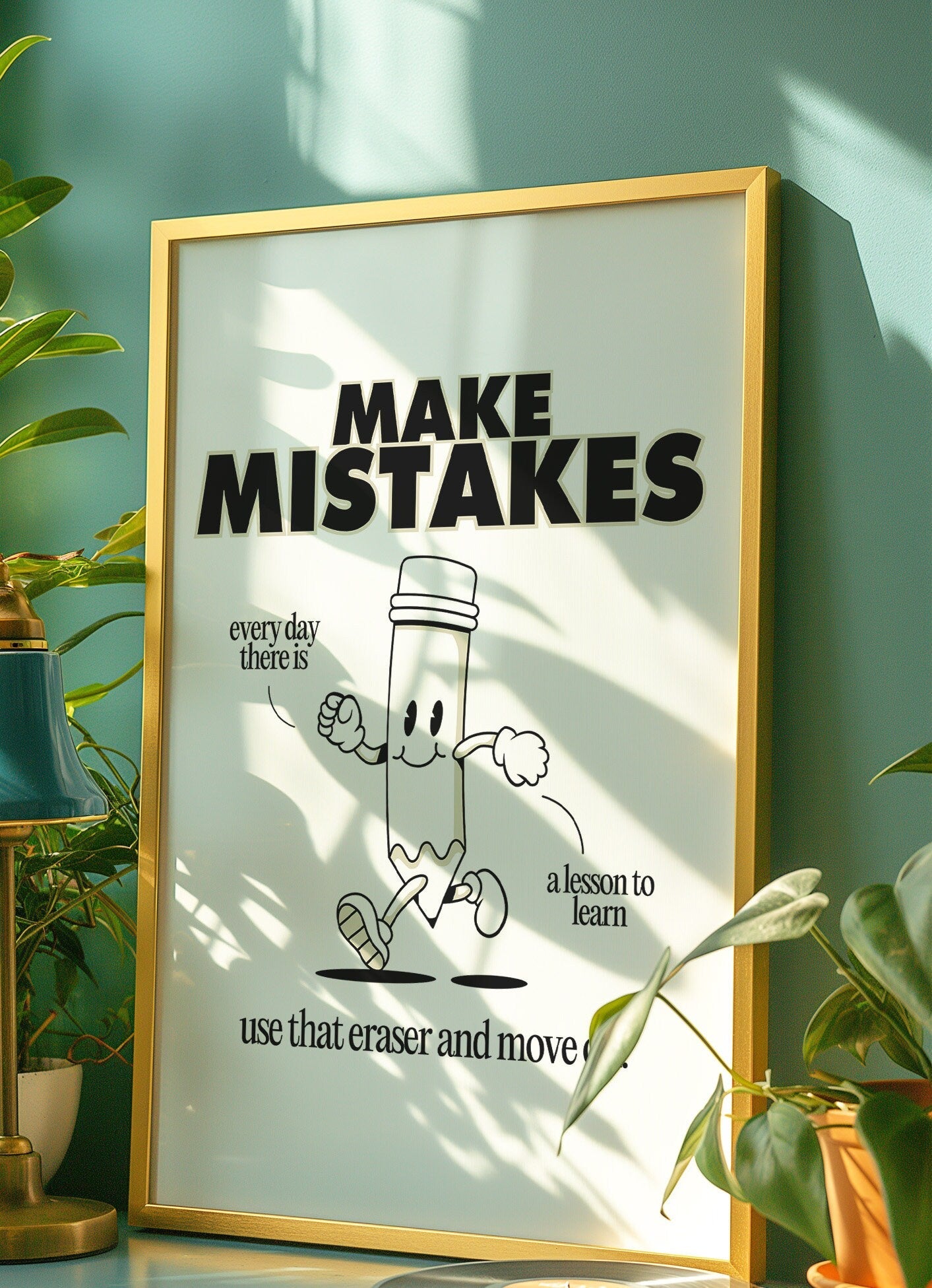 Make Mistakes White Digital Art Print