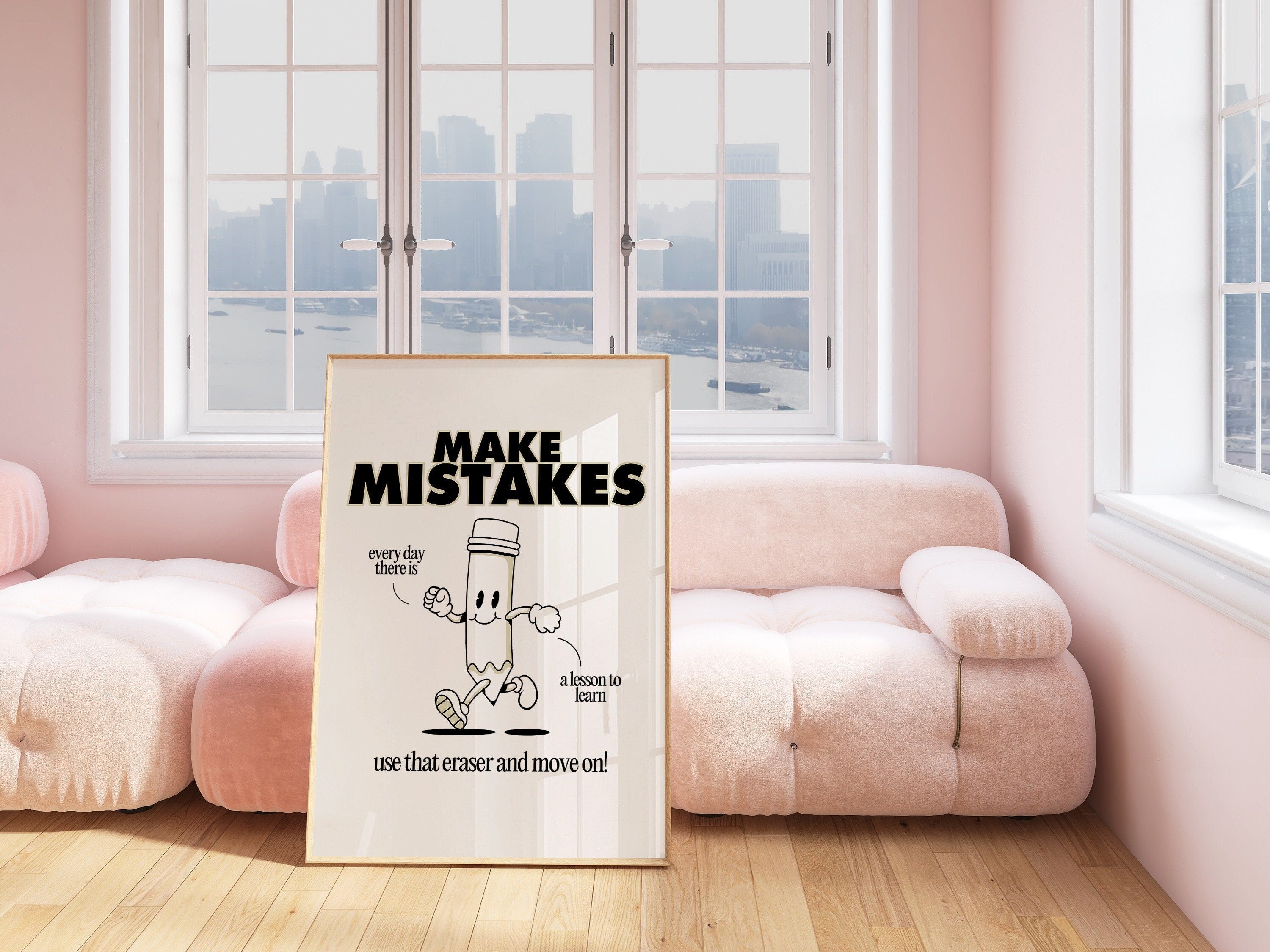 Make Mistakes White Digital Art Print
