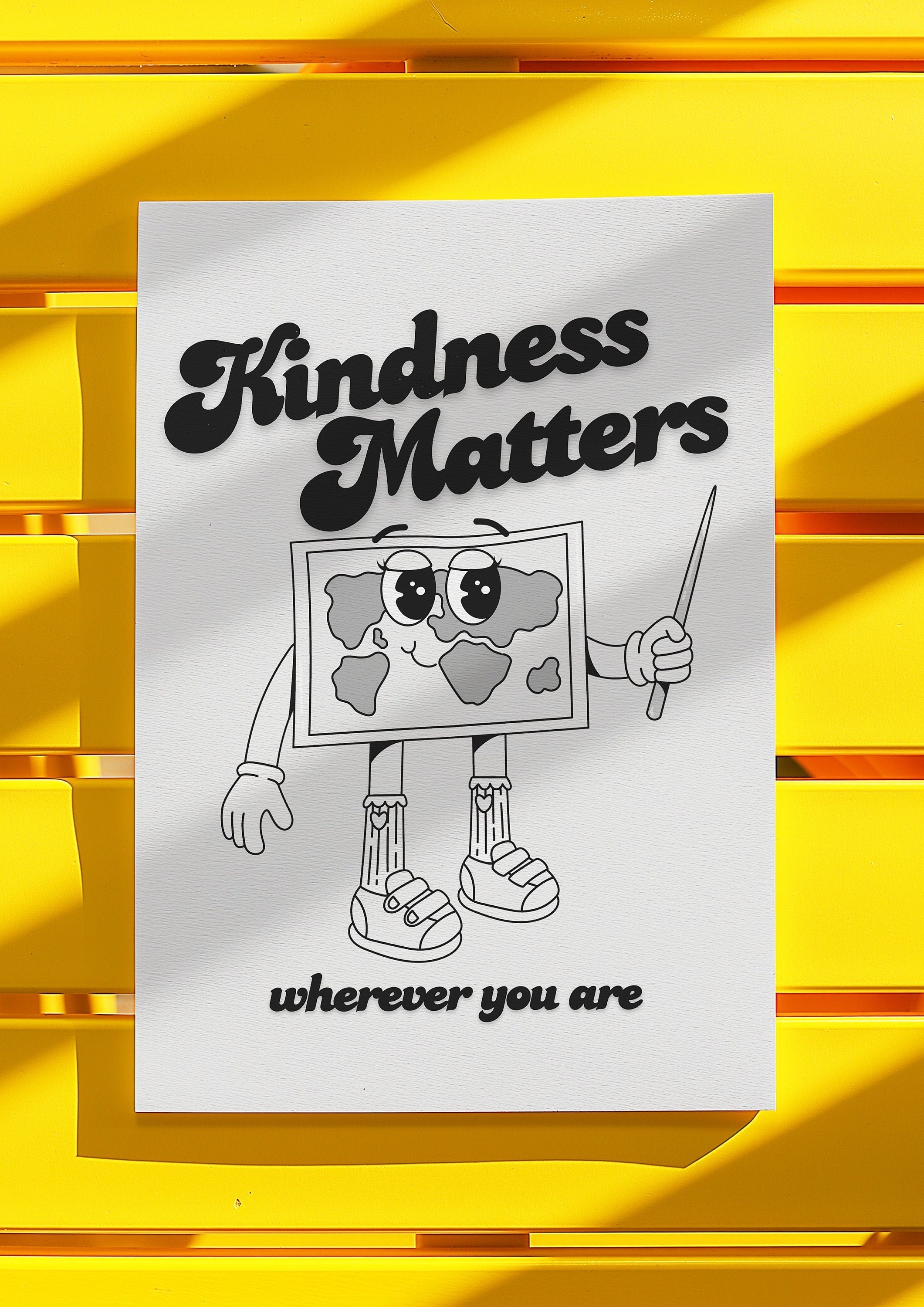 Kindness Matters Gray Digital Art Print