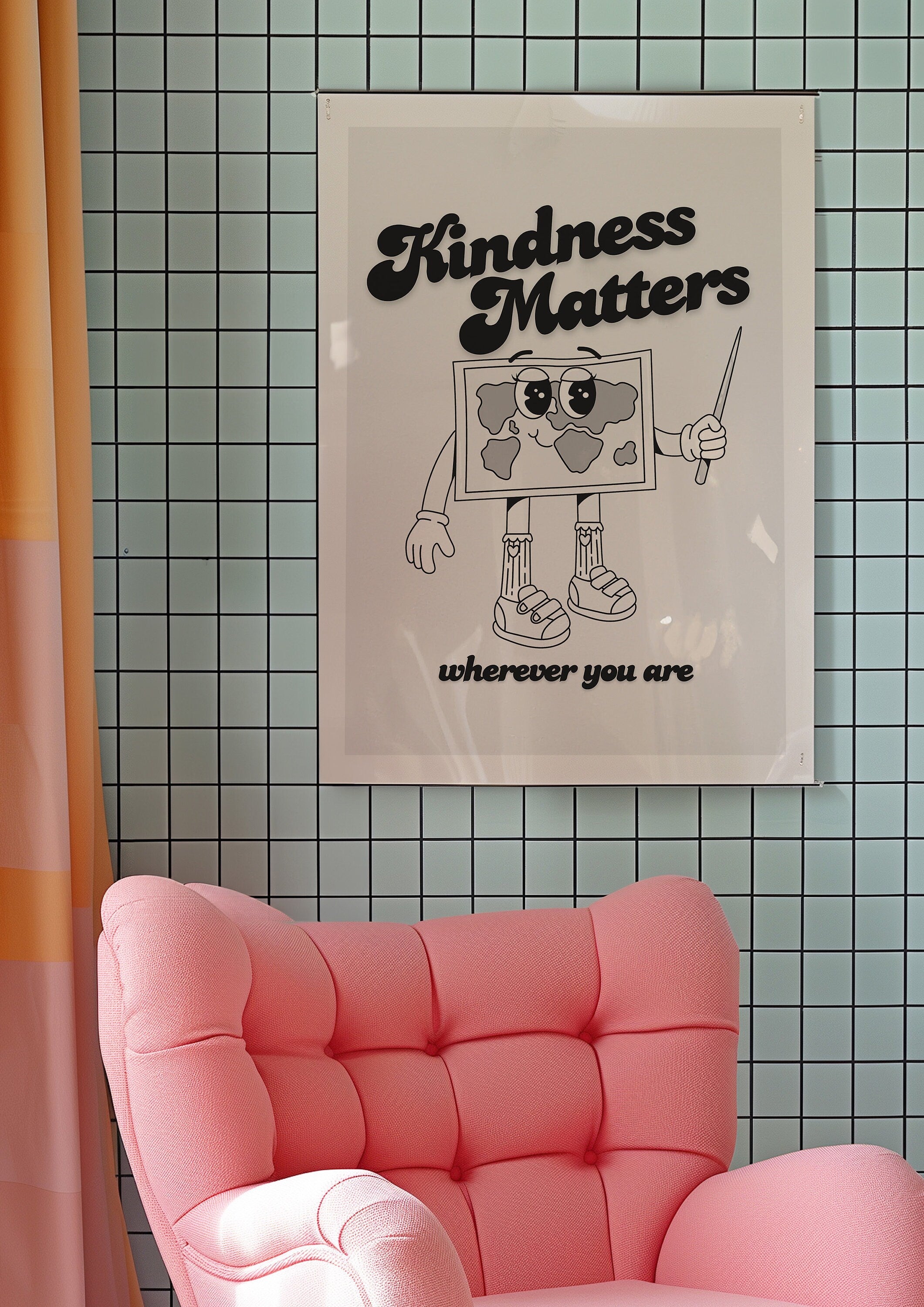 School Print, Inclusivity Digital Print, Instant Download, Kindness Matters Art, Retro Art Print, Classroom Posters, Kids Room Art