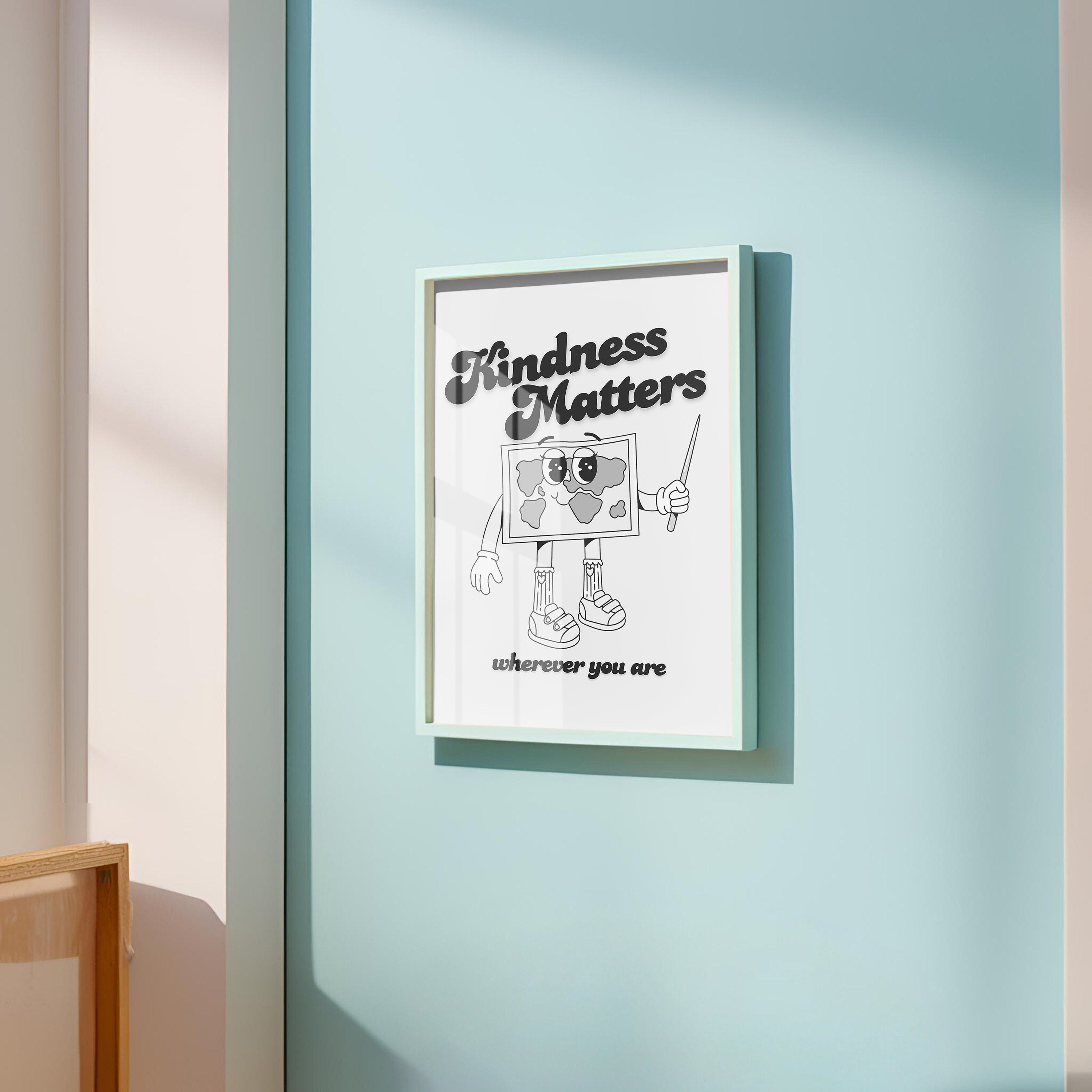 Kindness Matters Gray Digital Art Print