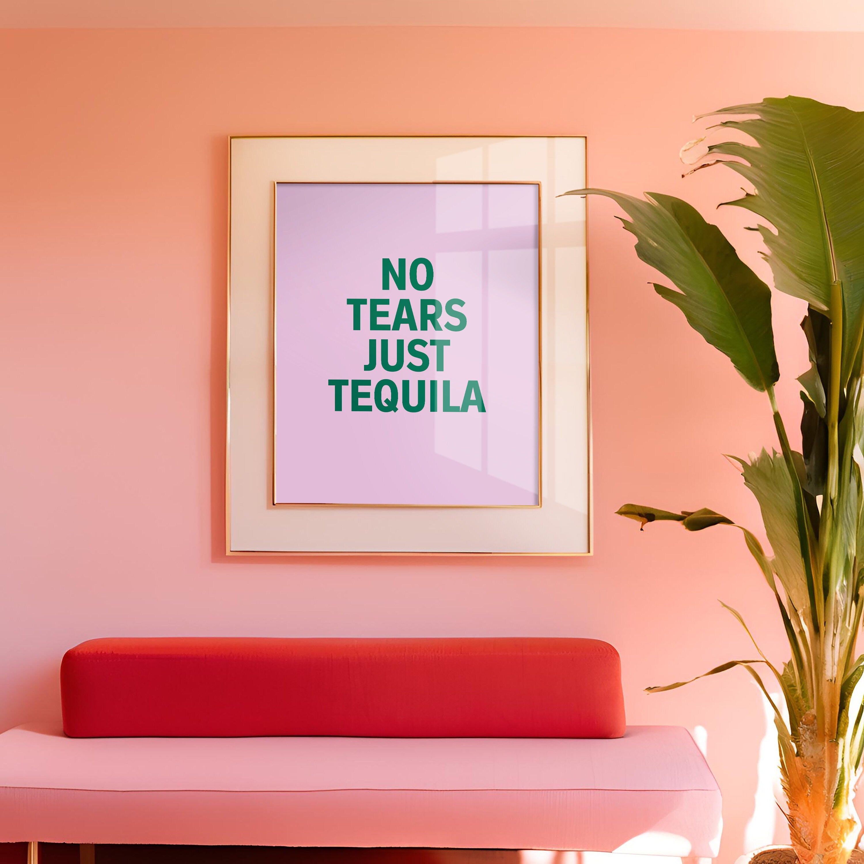 Tequila Print, Pink Aesthetic, Dorm Decor, Bar Cart Decor, Cocktail Poster, Vintage Retro Poster, pink and Green poster, tequila posters