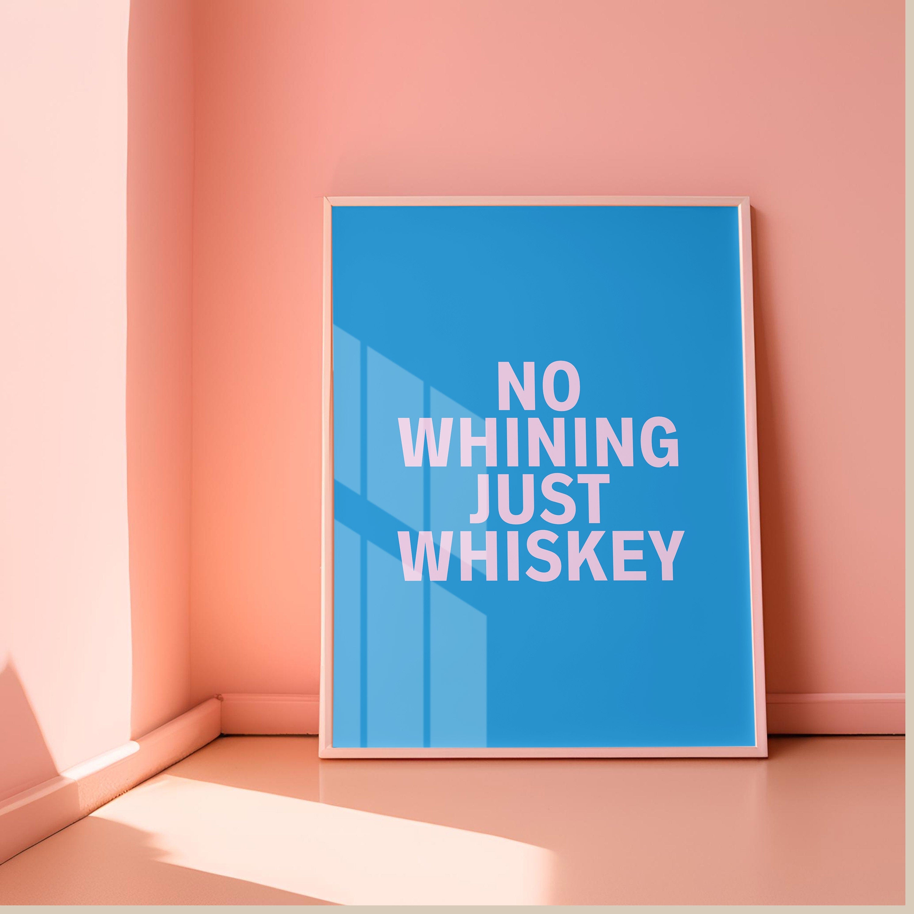 Whiskey Art Print, Pink Aesthetic, Dorm Decor, Bar Cart Decor, Cocktail Poster, Vintage Retro Poster, Blue and Pink poster, Whiskey posters