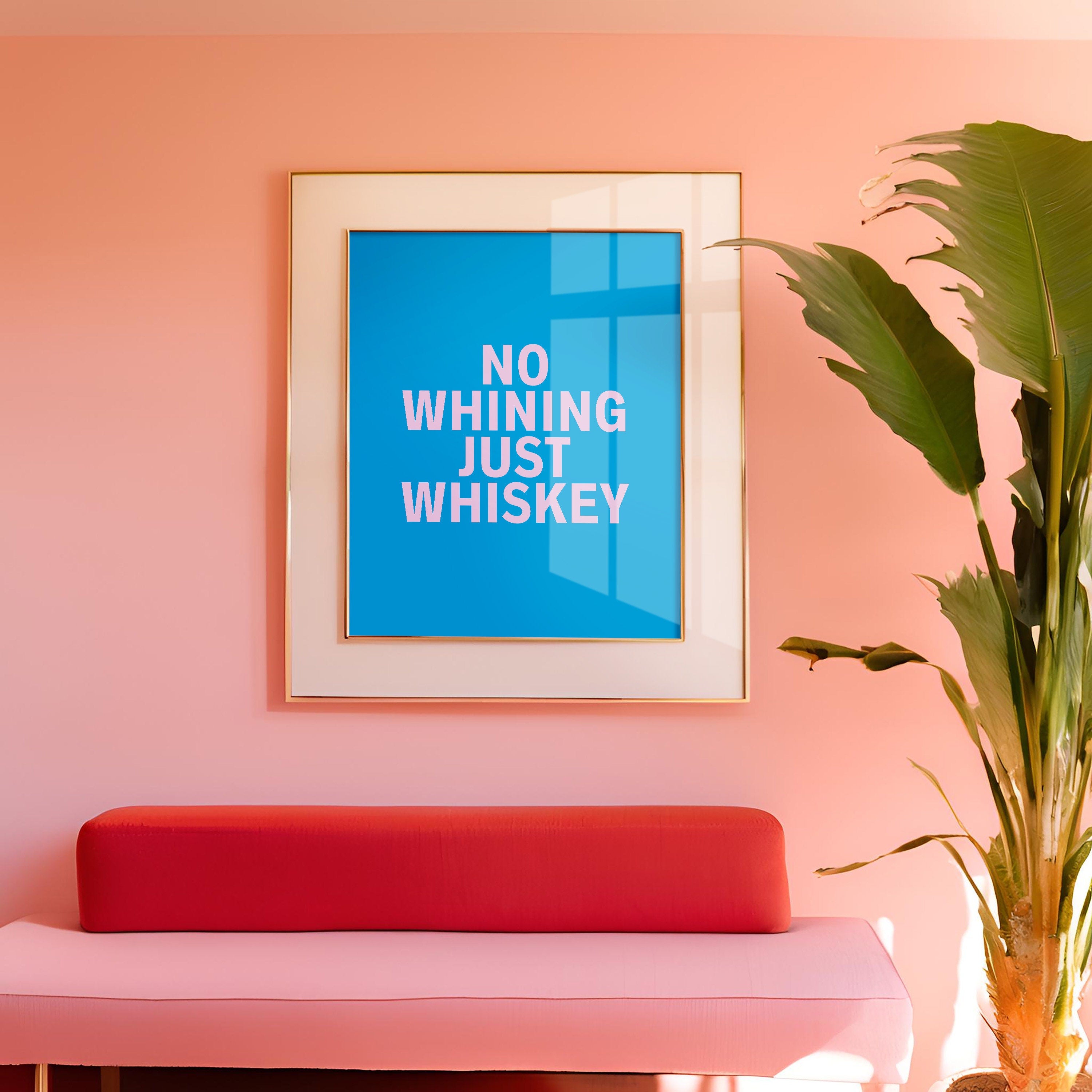 Whiskey Art Print, Pink Aesthetic, Dorm Decor, Bar Cart Decor, Cocktail Poster, Vintage Retro Poster, Blue and Pink poster, Whiskey posters