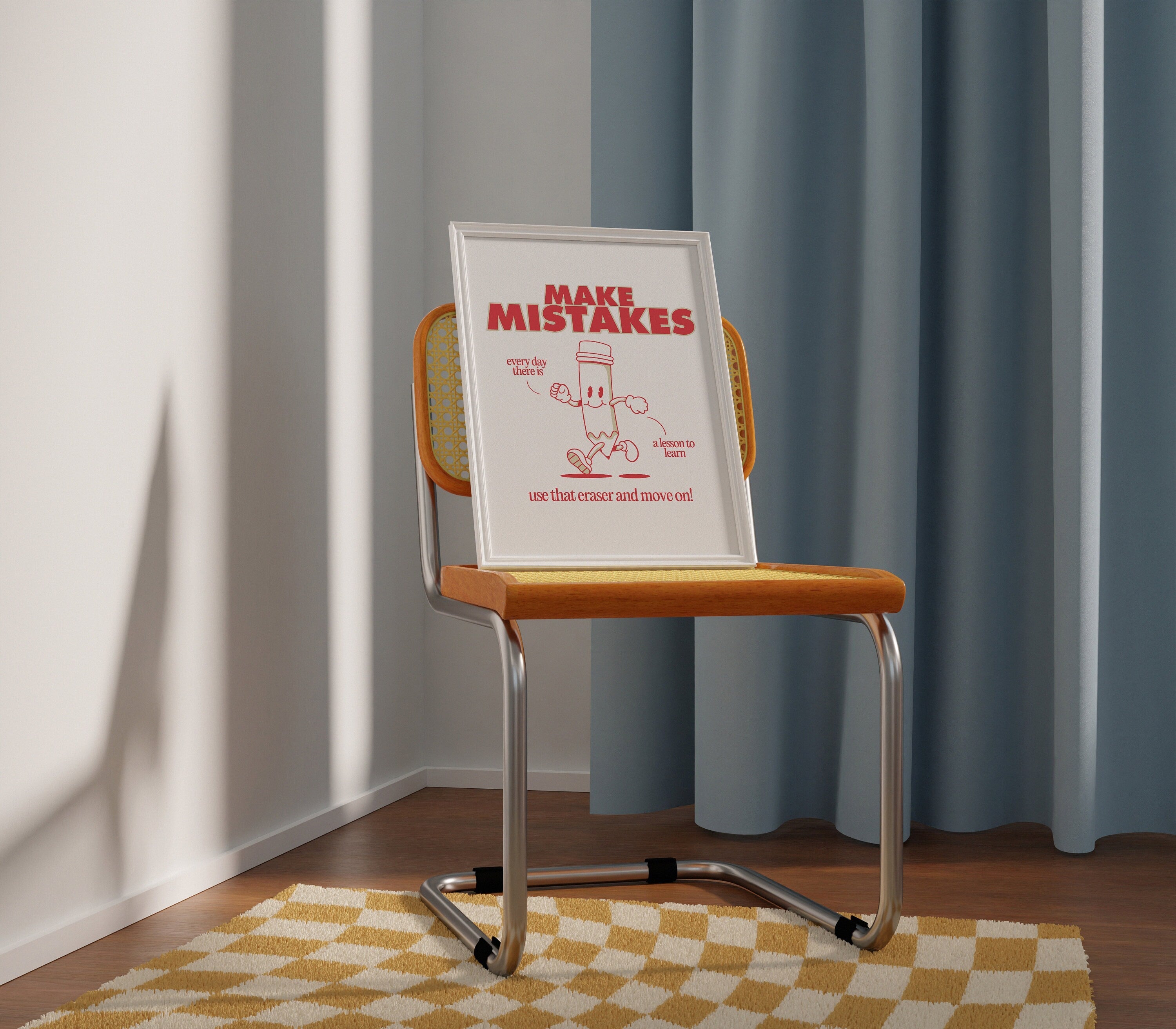 Make Mistakes Red Digital Art Print