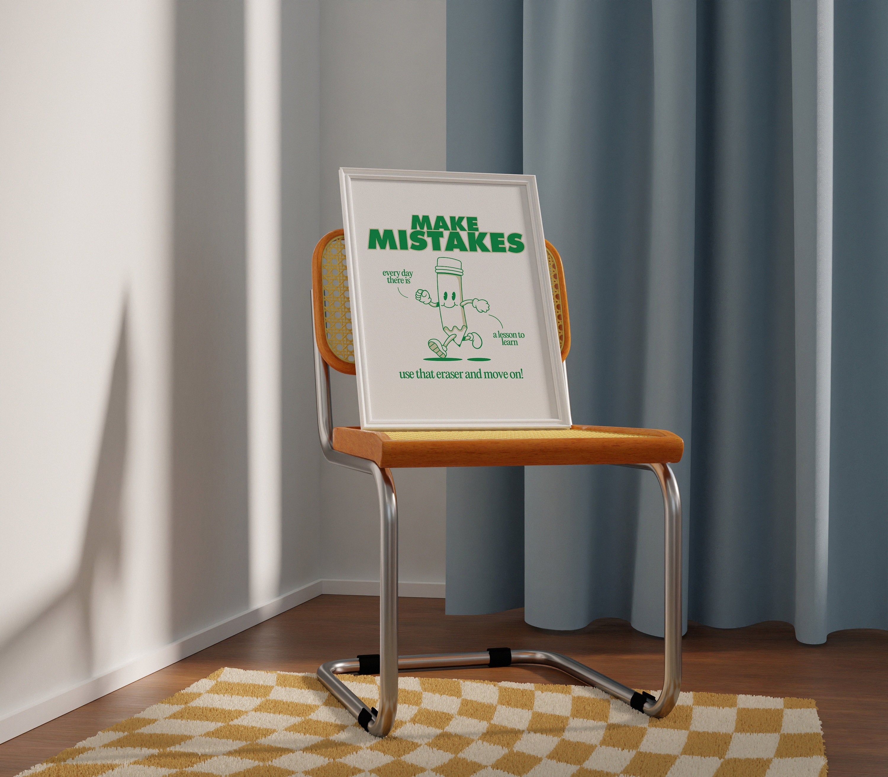 Make Mistakes Green Digital Art Print
