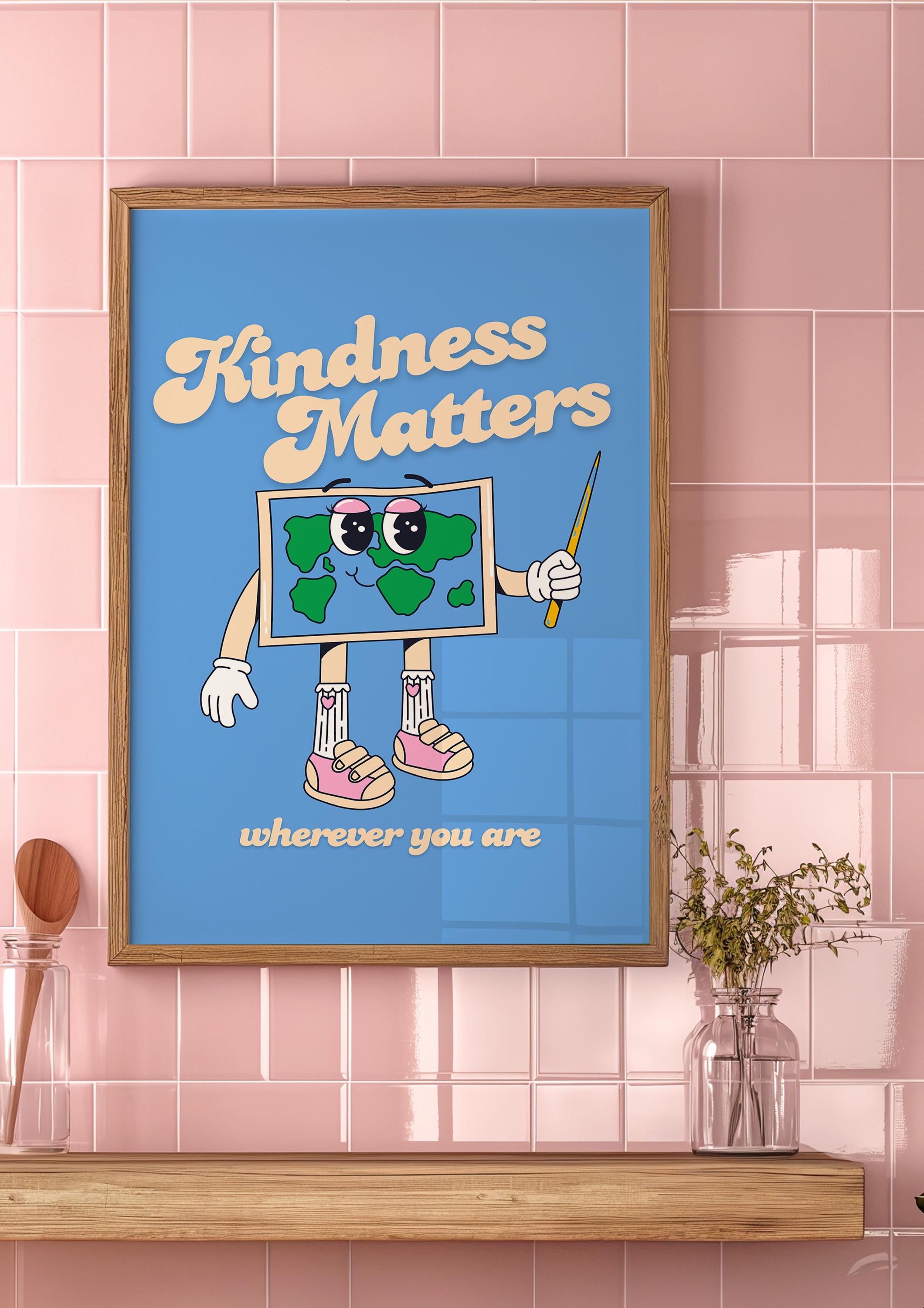 School Print, Inclusivity Digital Print, Instant Download, Kindness Matters Art, Retro Art Print, Classroom Posters, Kids Room Art