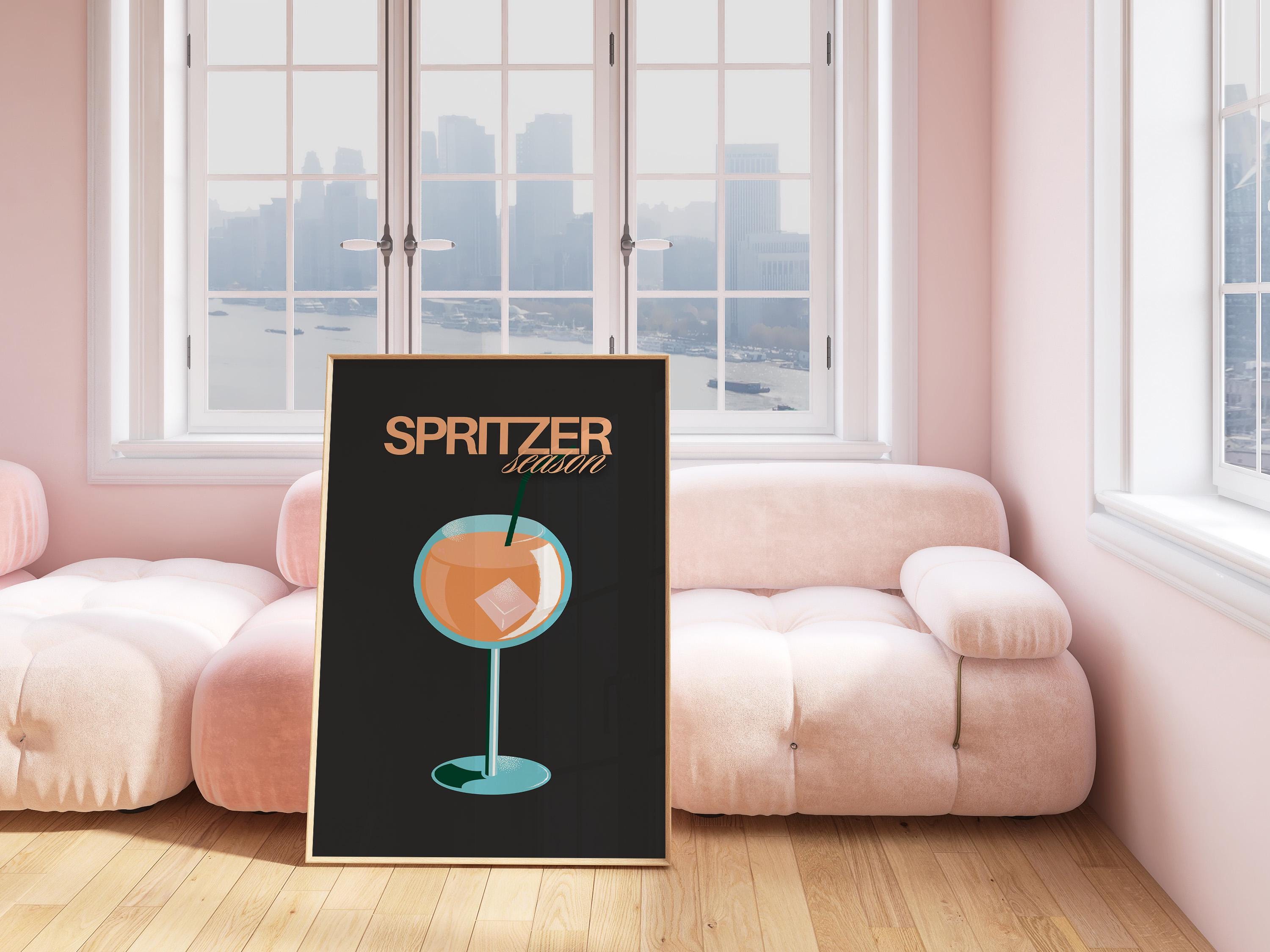 Bar Cart Wall Art, Cocktail Print, Trendy Poster, Spritzer Wall Art, Bar Cart Decor, Digital Download, Drink Print, Cheers