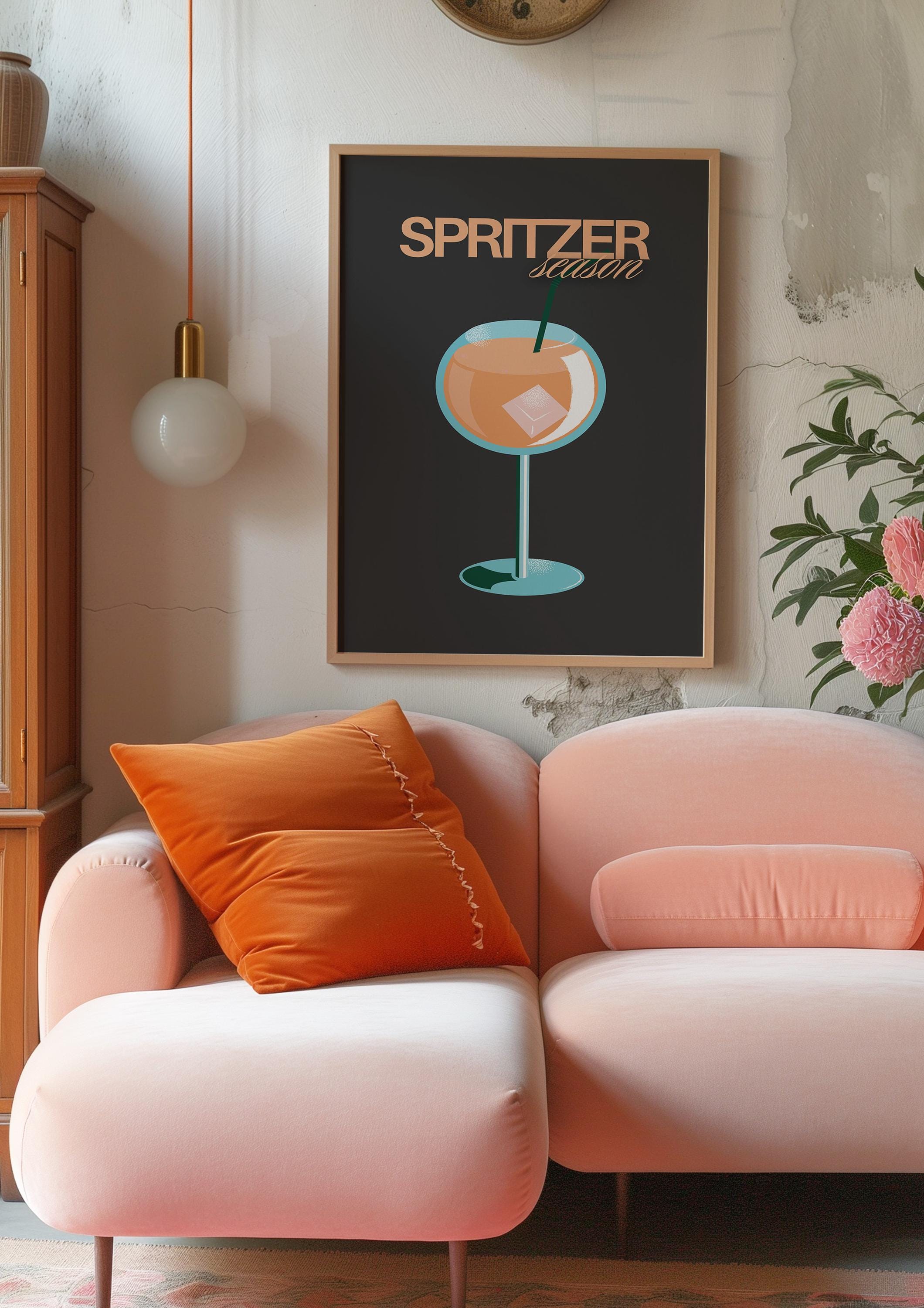 Bar Cart Wall Art, Cocktail Print, Trendy Poster, Spritzer Wall Art, Bar Cart Decor, Digital Download, Drink Print, Cheers