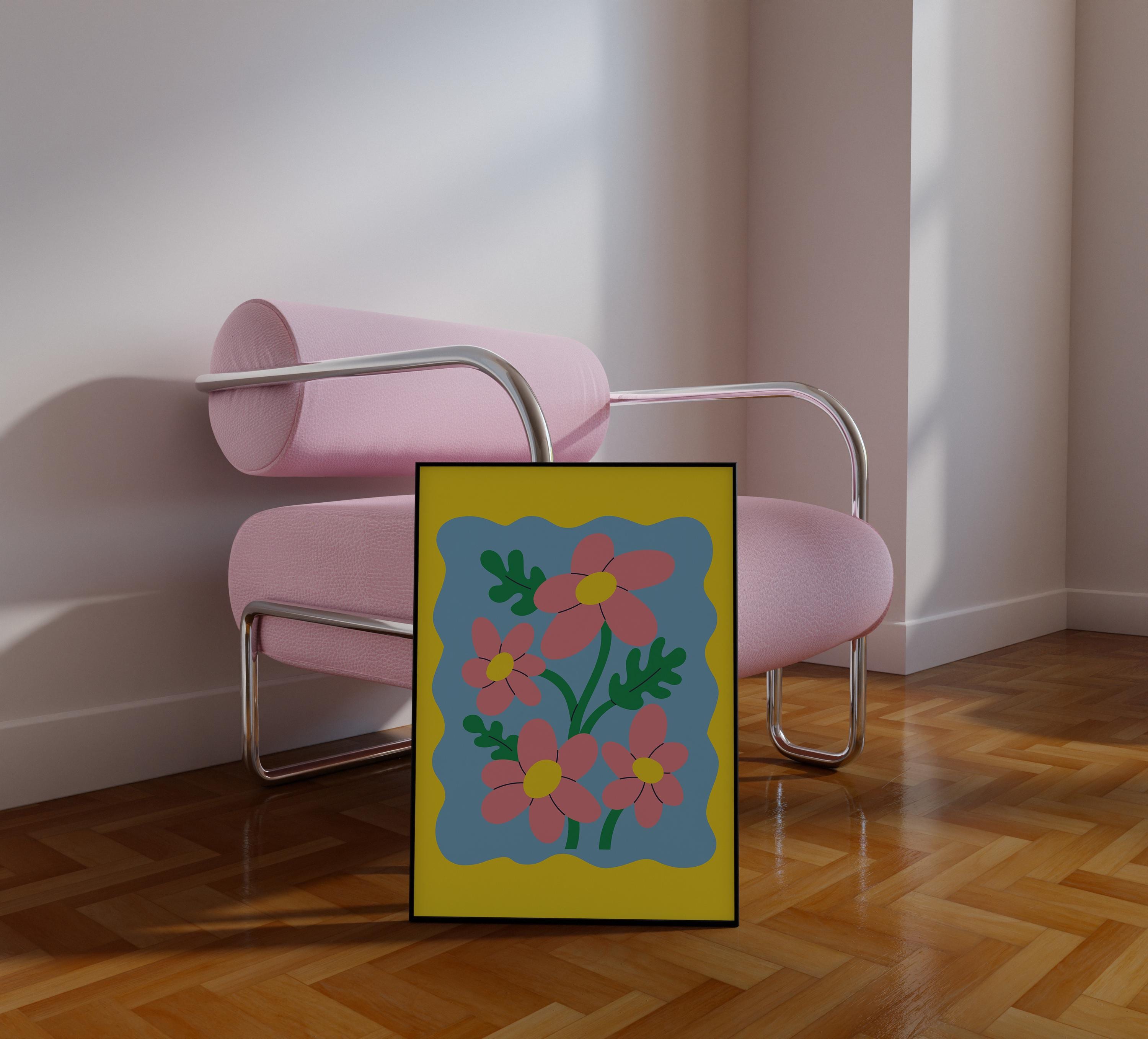 Pink Daisies Digital Art Print