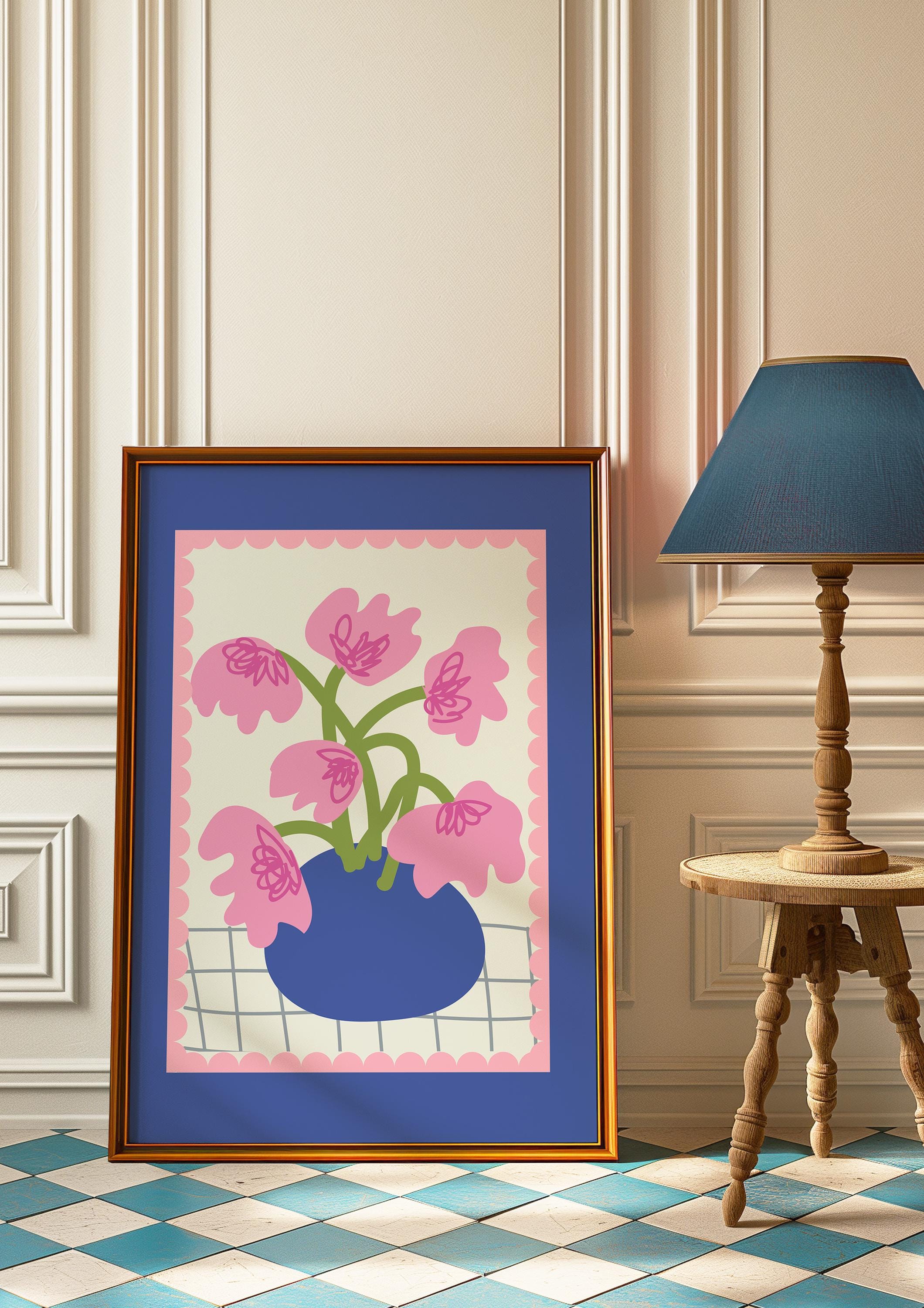 Pink Florals Digital Art Print