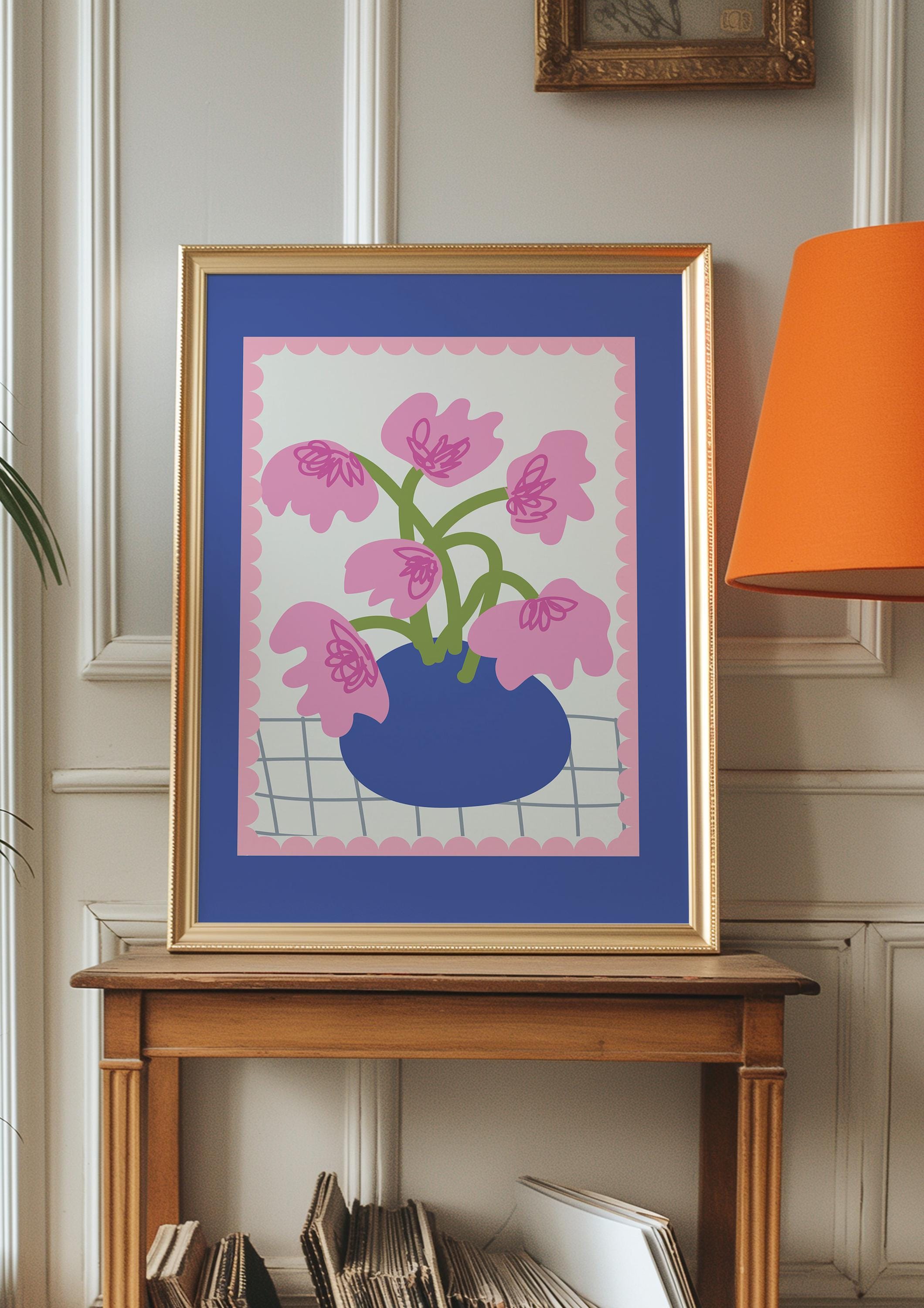 Pink Florals Digital Art Print