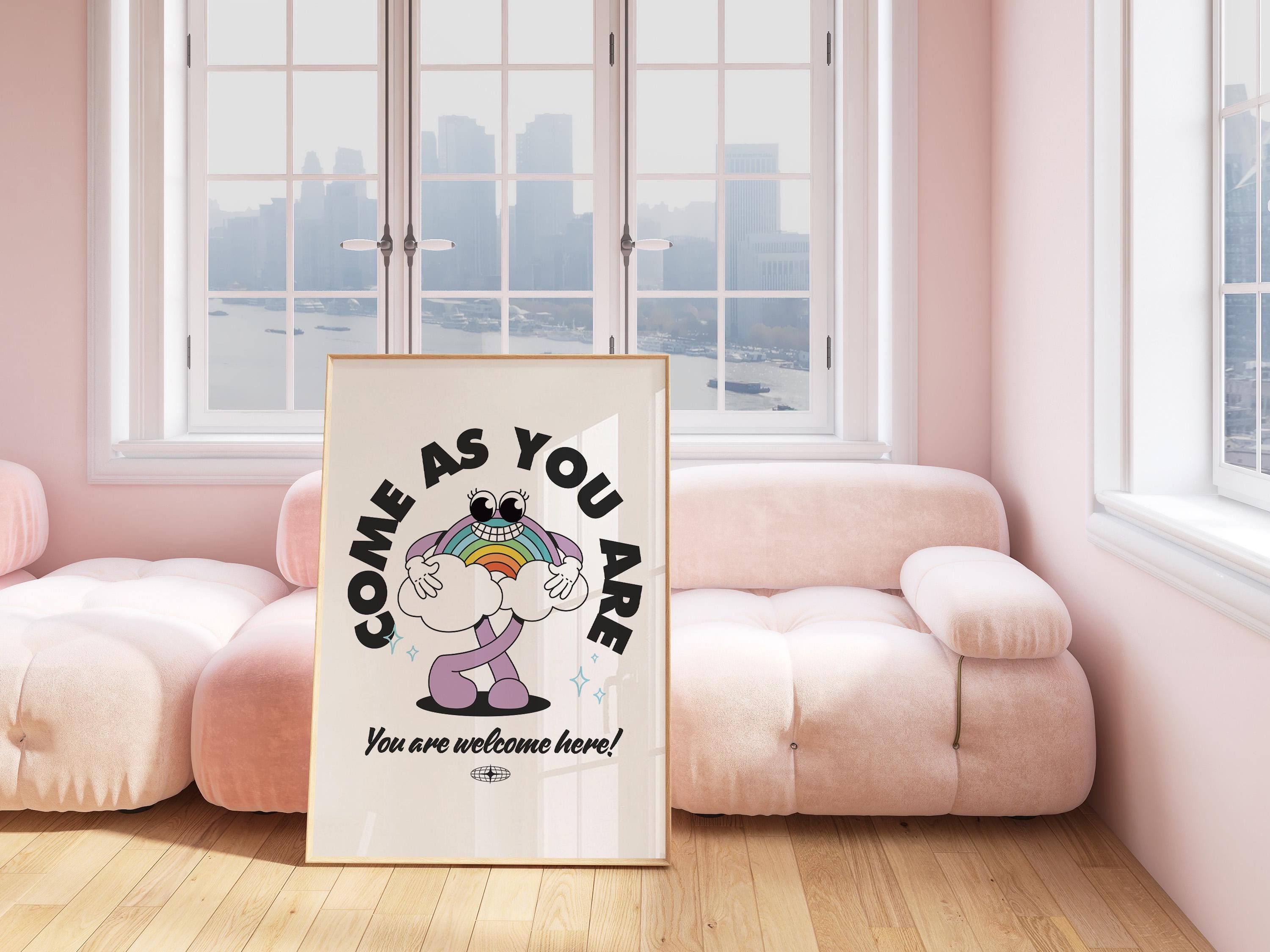 Classroom Art, Kids Room Art, Downloadable Print, Cartoon Art Print, Come as You Are Art, Trendy Posters, Vintage Mascot, Cute Positive Art