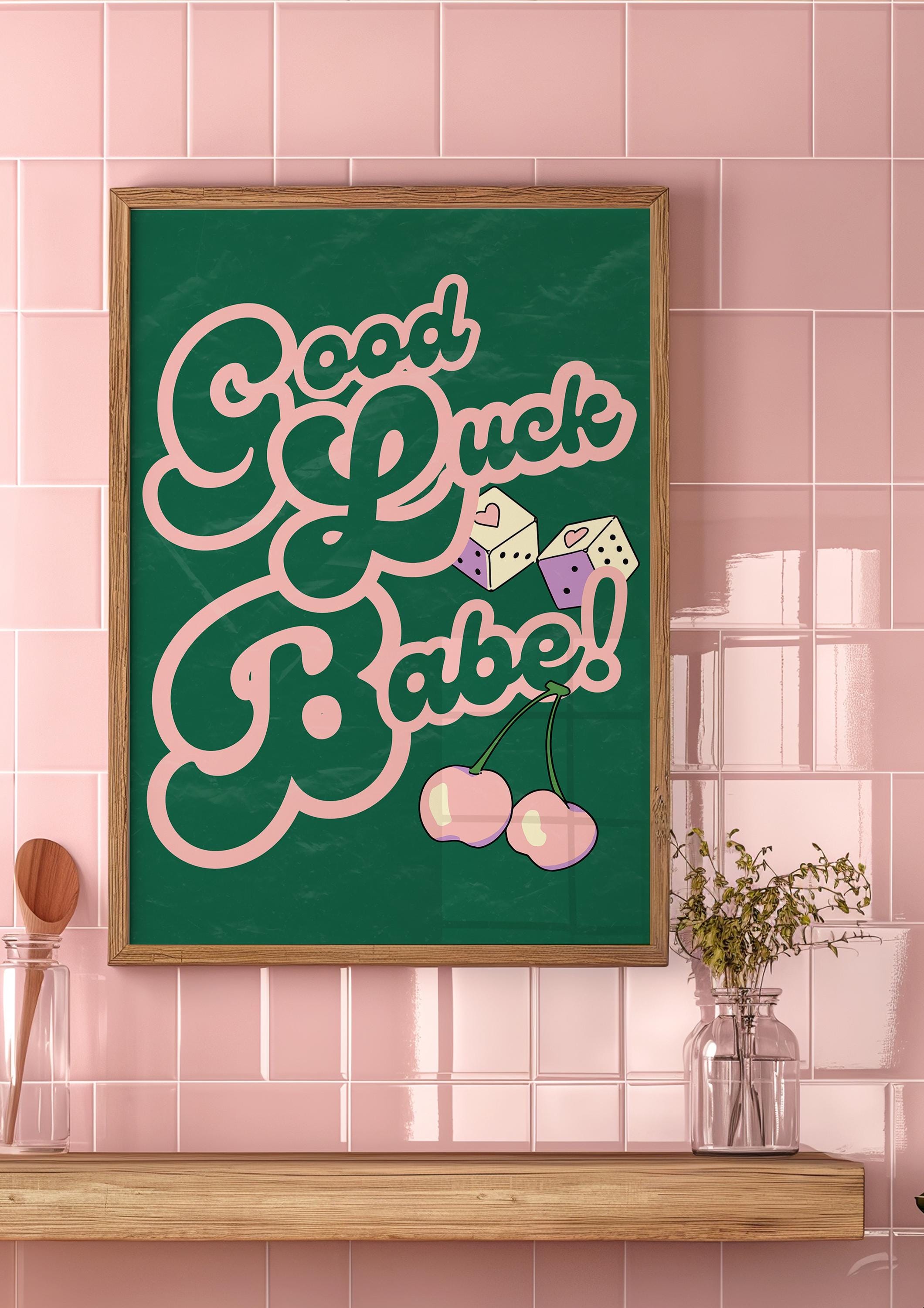 Good Luck Babe Print, Music Wall Art, Pink Pony Club Print, Minimal Wall Art, Portrait Poster, Digital Art Print