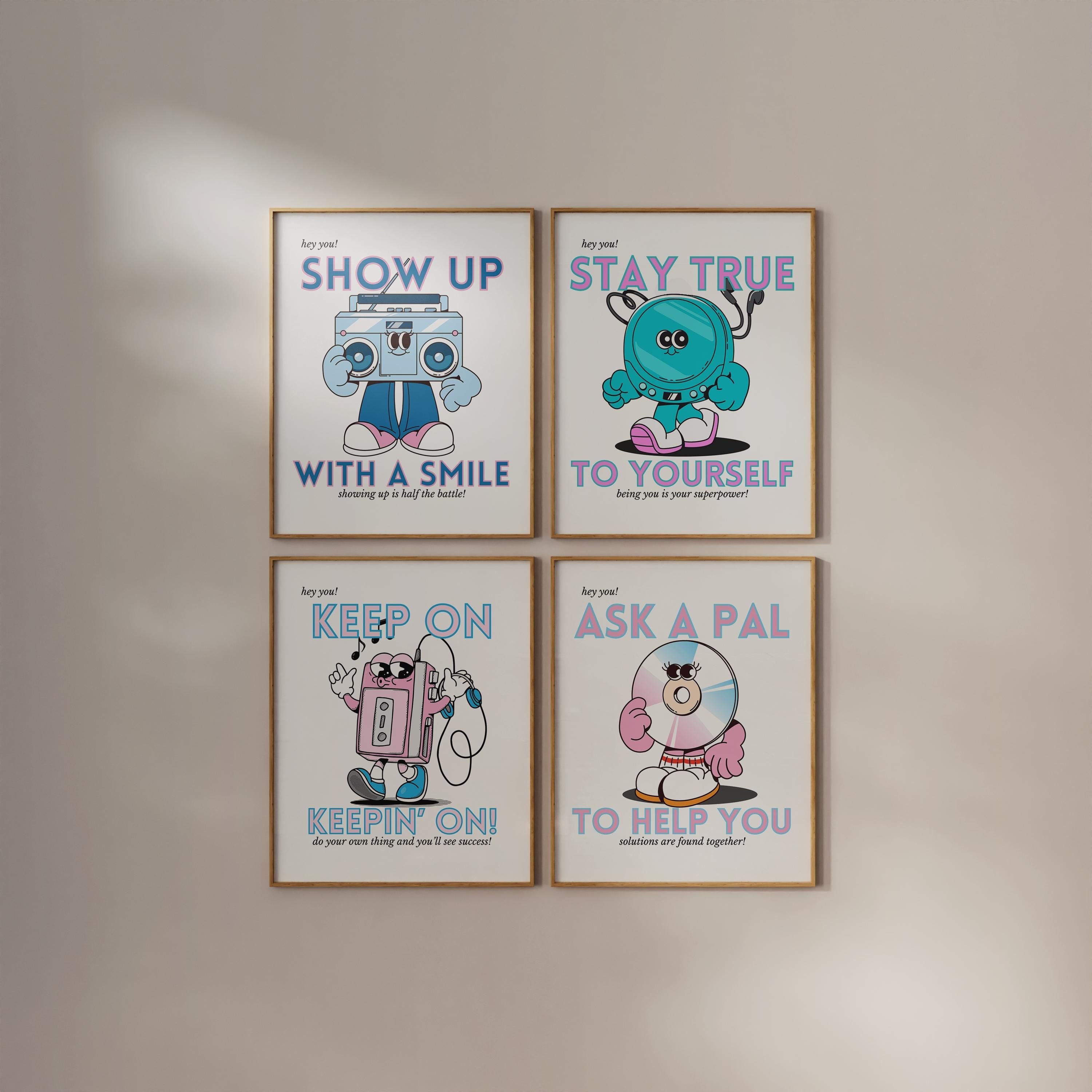 Set of Four Classroom Digital Art Prints
