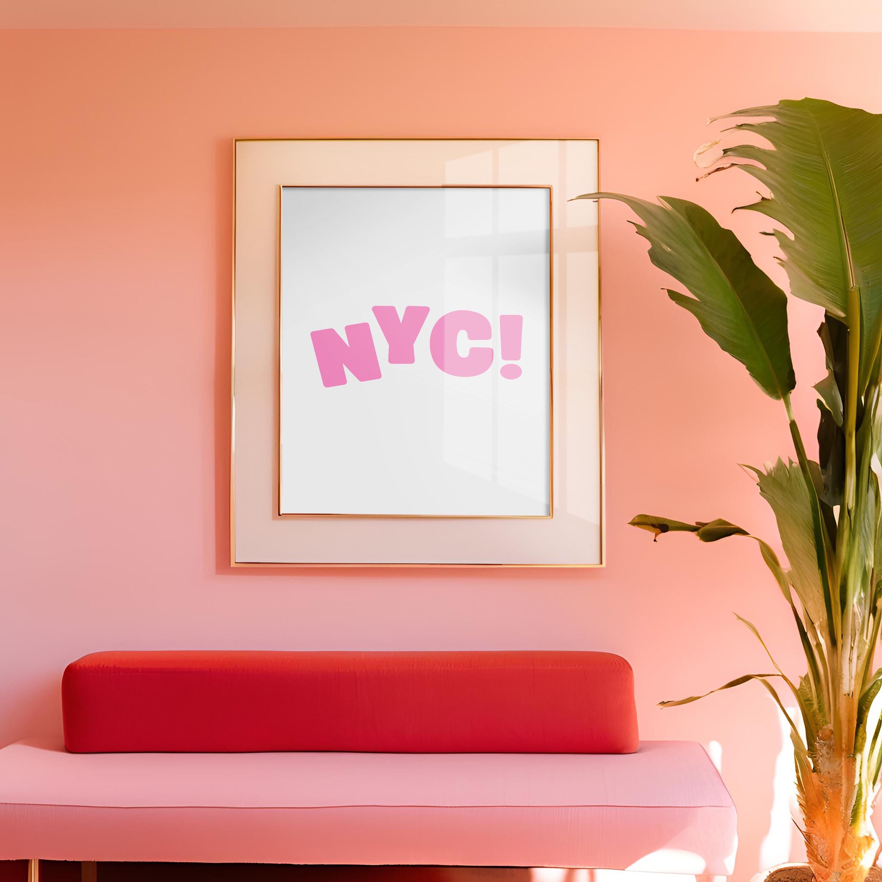 Y2K New York Wall Art, NYC Typography Print, Downtown Girl Art, Manhattan Art Illustration, New York City Wall Art