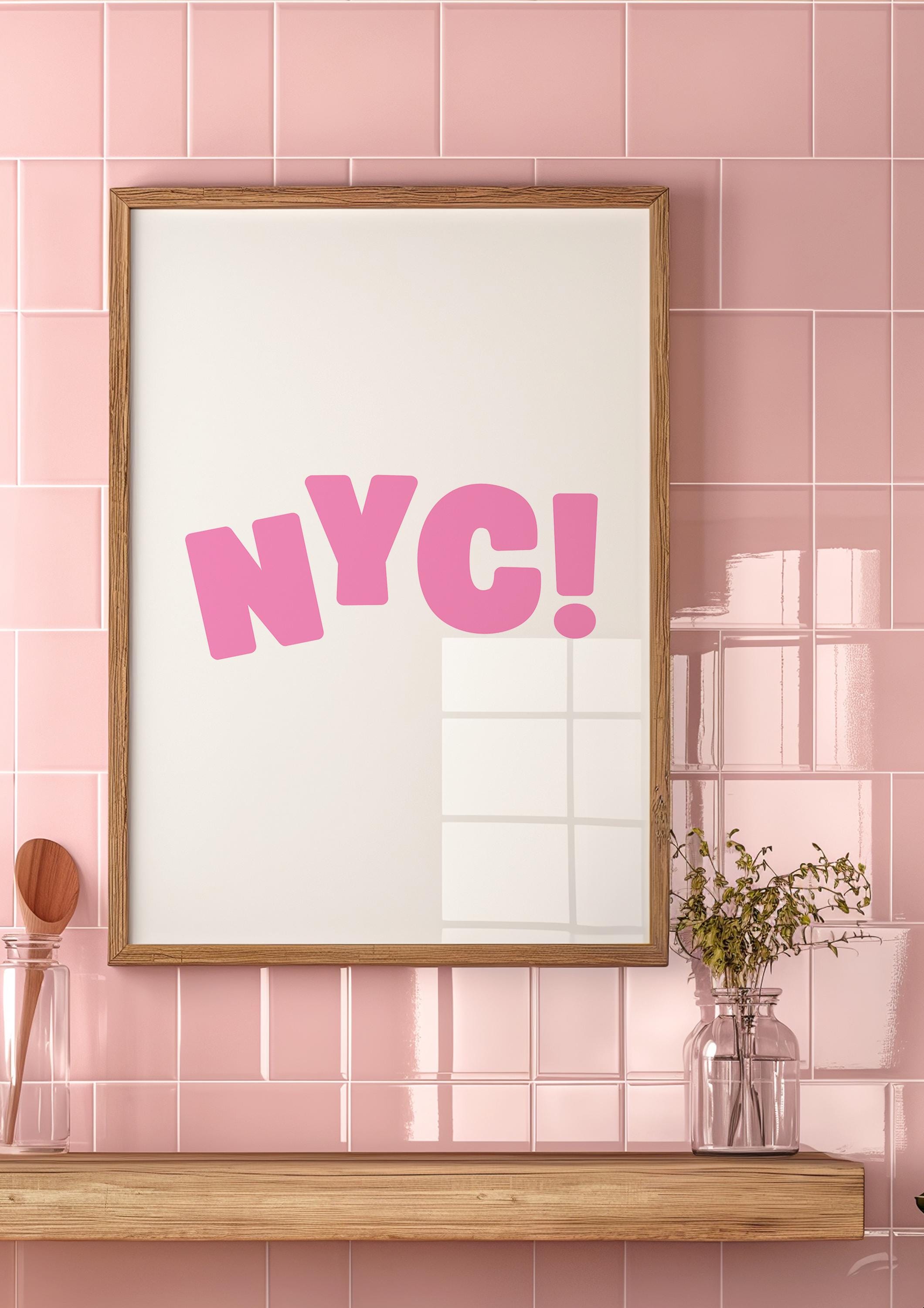 Y2K New York Wall Art, NYC Typography Print, Downtown Girl Art, Manhattan Art Illustration, New York City Wall Art