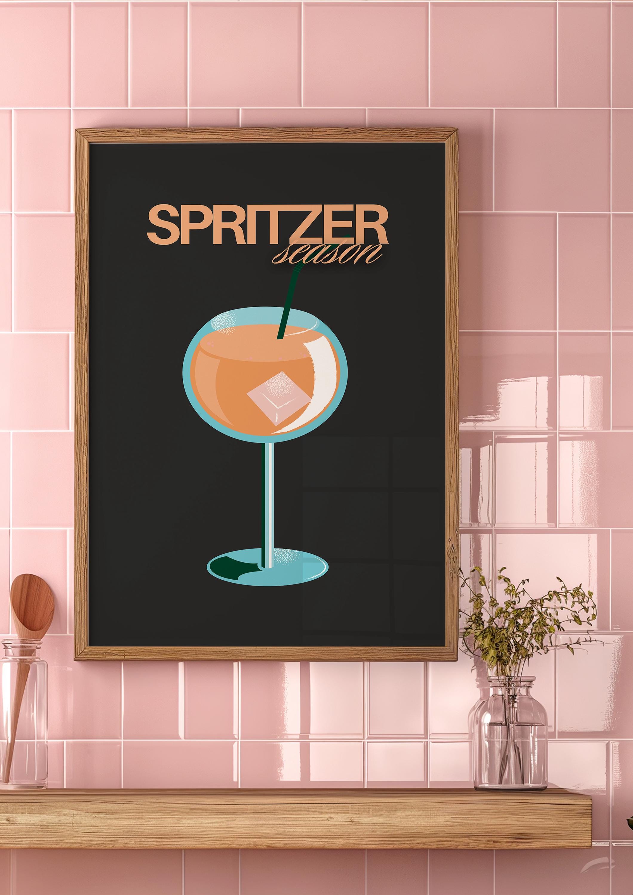 Bar Cart Wall Art, Cocktail Print, Trendy Poster, Spritzer Wall Art, Bar Cart Decor, Digital Download, Drink Print, Cheers