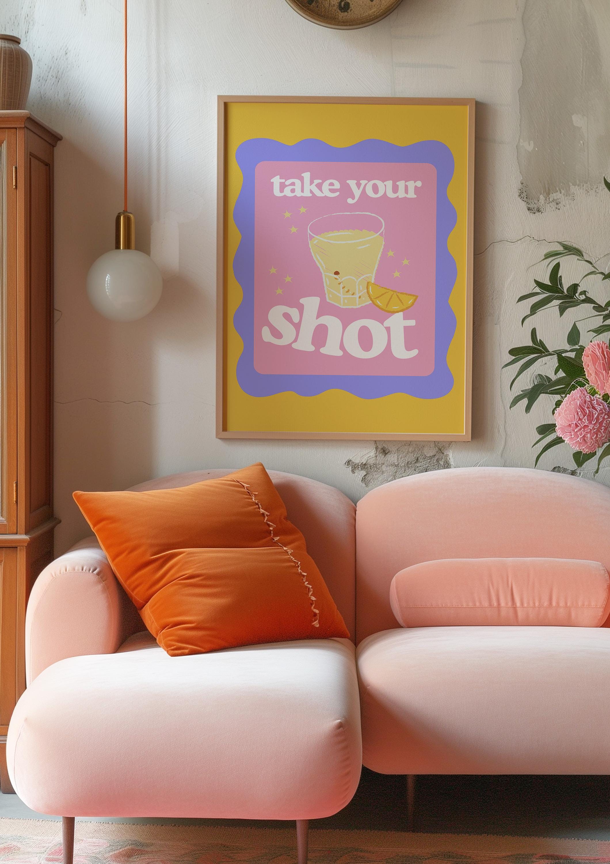 Take Your Shot Print, Bar Art Print, Liquor Poster, Modern Bar Cart, Wall Art, Tequila Poster, Digital Download, Bar Cart Poster, Shot Print