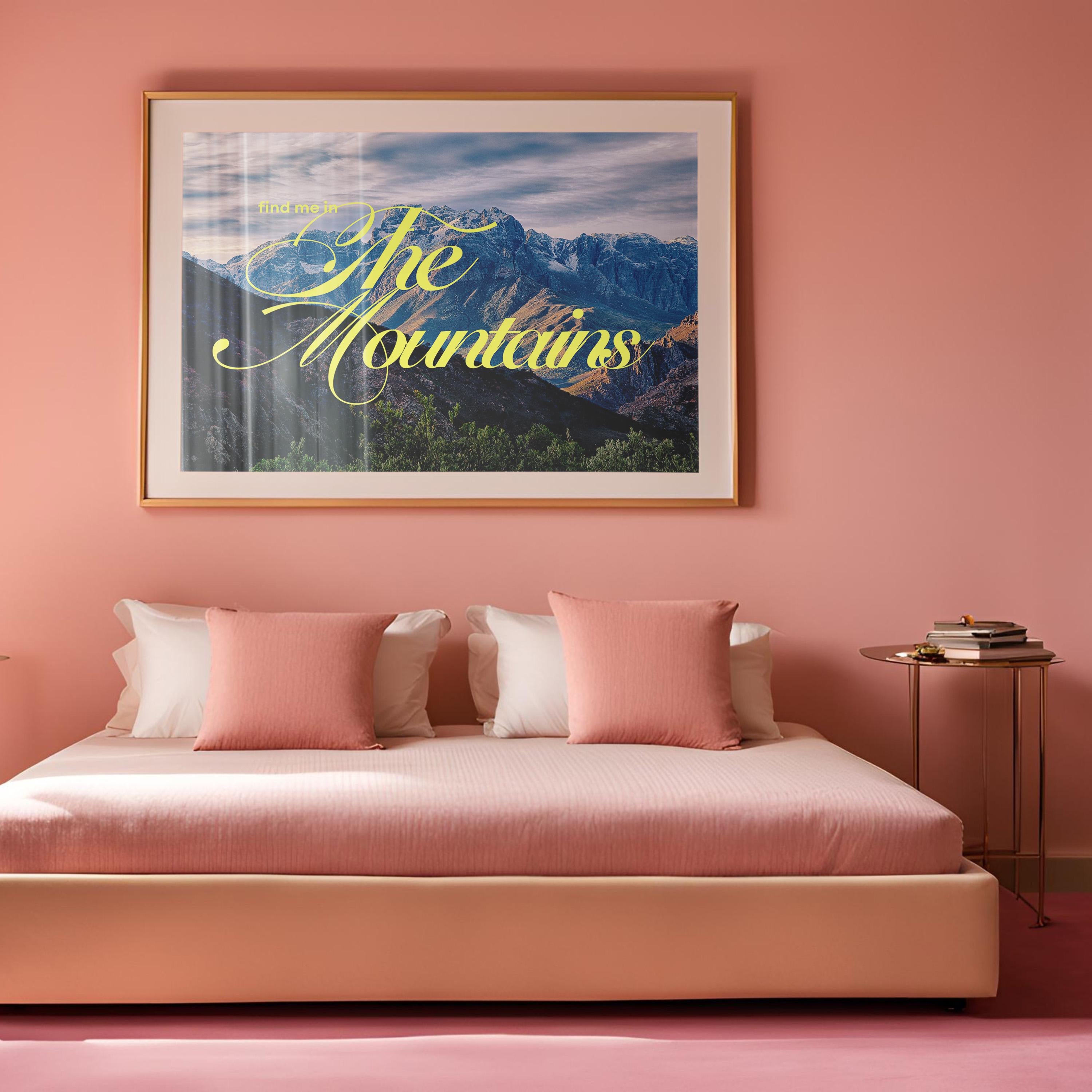 Digital Art Prints, Mountain Art Print, Cabin Art, Retro Mountains Art, Vintage Poster, Vintage Download, GS Print Shoppe, Mountain House