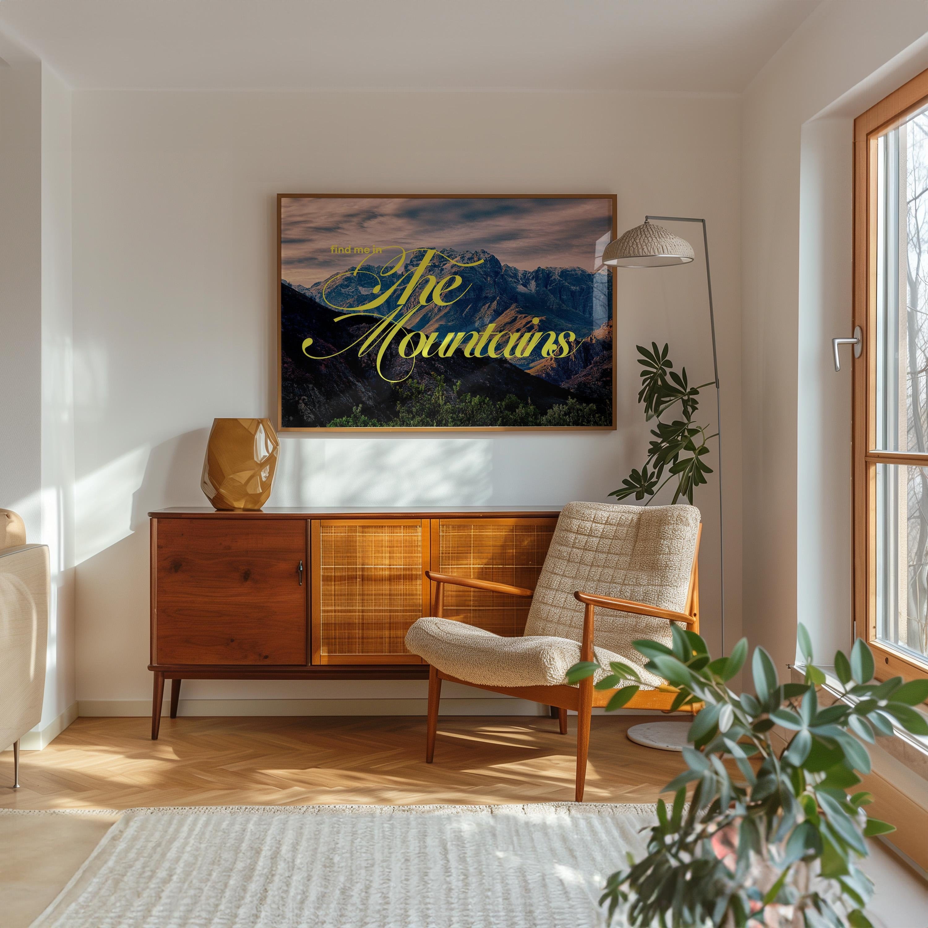 Digital Art Prints, Mountain Art Print, Cabin Art, Retro Mountains Art, Vintage Poster, Vintage Download, GS Print Shoppe, Mountain House