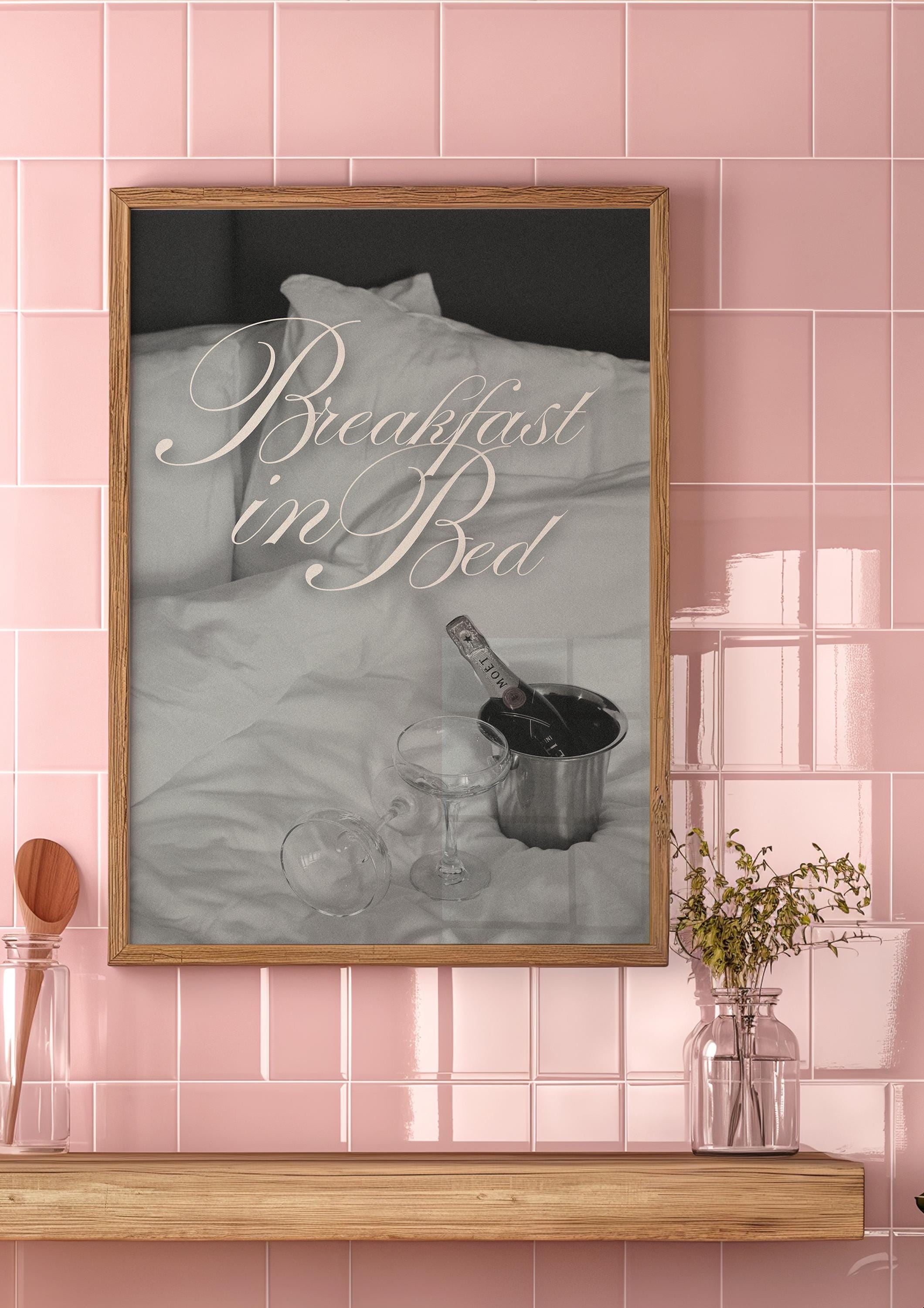 Black and White Print, Wall Art, Bar Cart Print, Girls Bathroom Decor, Bedroom Art, Hotel Bed, Champagne Poster, GS print Shoppe