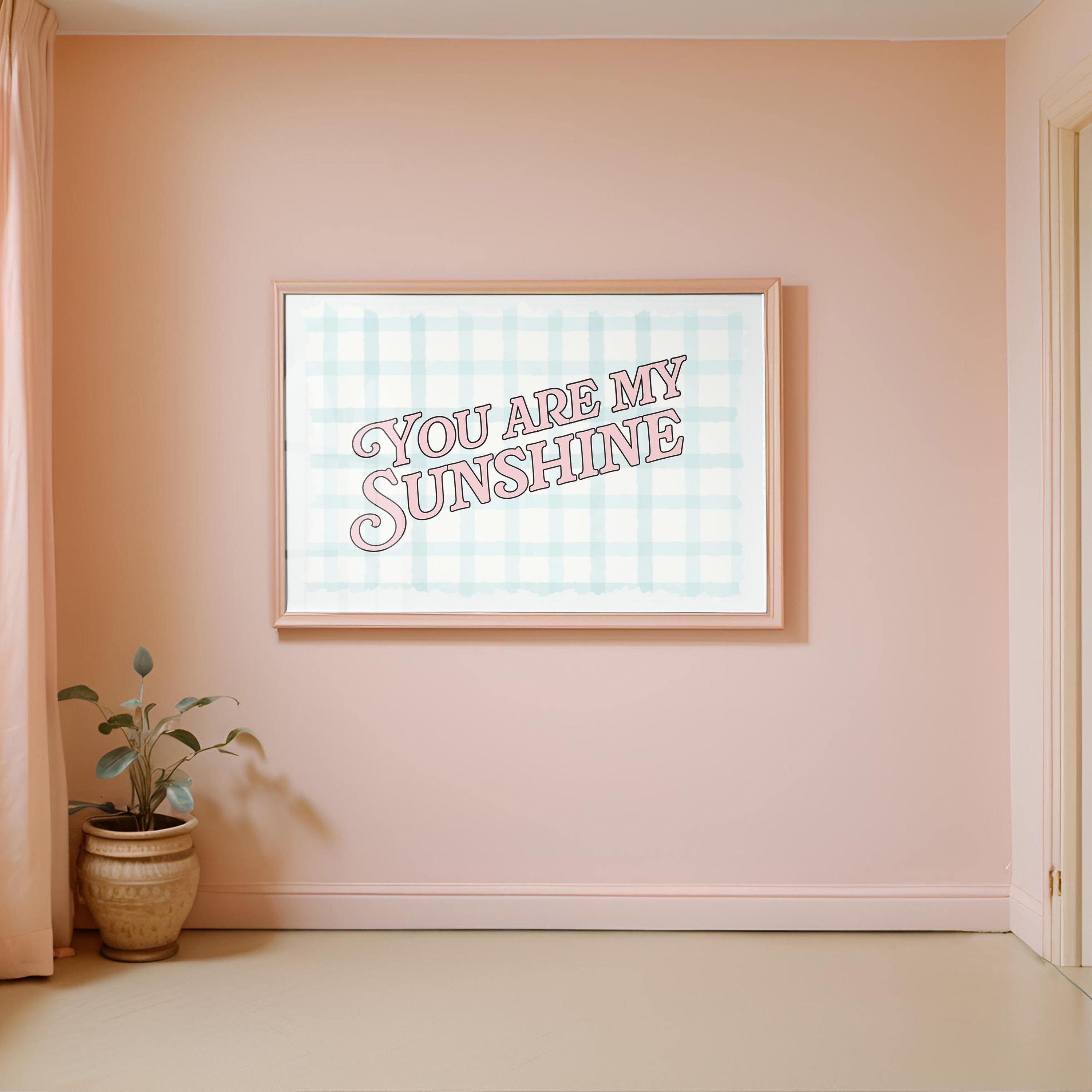 Vintage Print, Nursery Art, Printable Wall Art, Pastel Vintage Art, Grandmillenial Art, Striped Print, You are my sunshine art, digital art