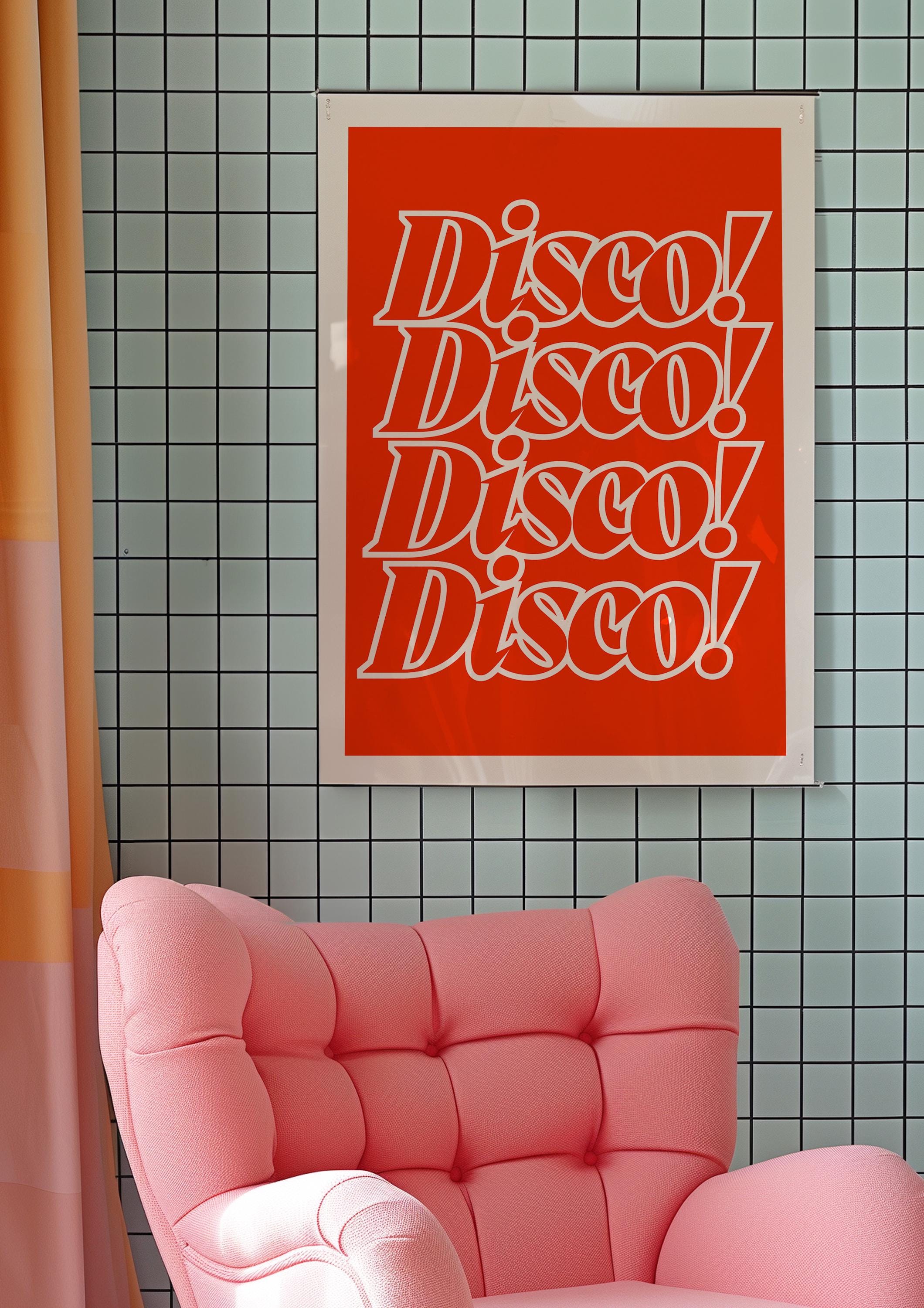 Maximalist Decor, Aesthetic Wall Art, Print Vintage Disco Ball Print, Retro Dancing Poster, Digital Download, GS Print Shoppe, Disco Art