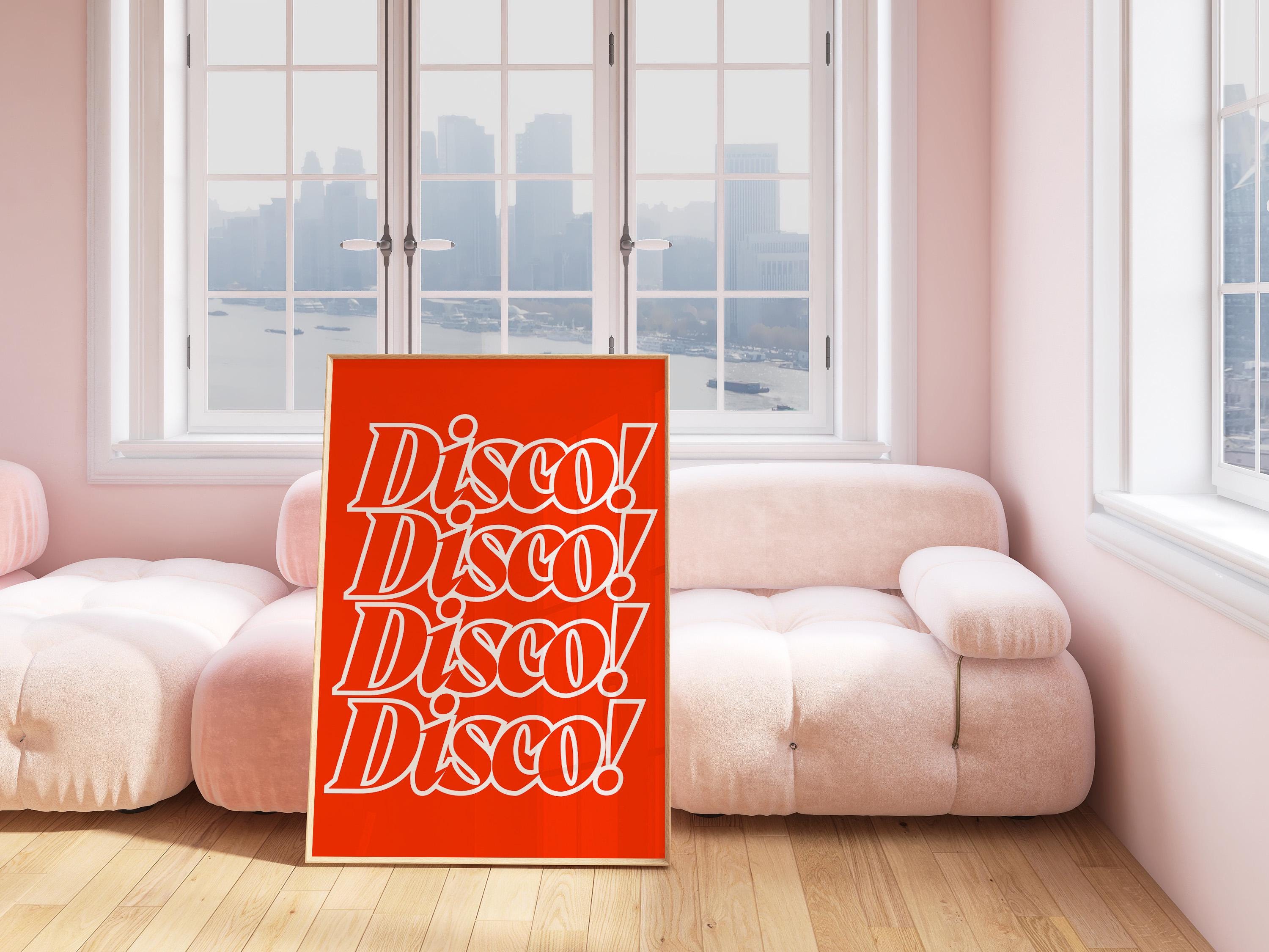 Maximalist Decor, Aesthetic Wall Art, Print Vintage Disco Ball Print, Retro Dancing Poster, Digital Download, GS Print Shoppe, Disco Art