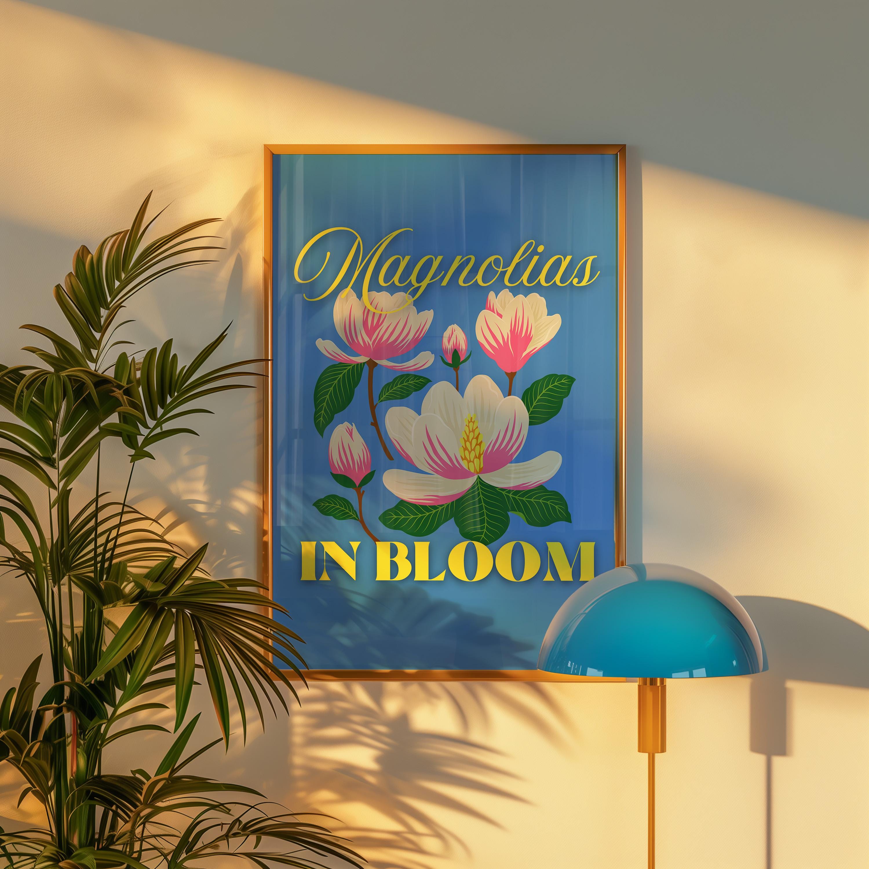 Floral Art Print, Fruit Wall Art, Magnolia Art Print, Still Life Painting, Flower Posters, Bedroom Print, Home Decor, GS Print Shoppe