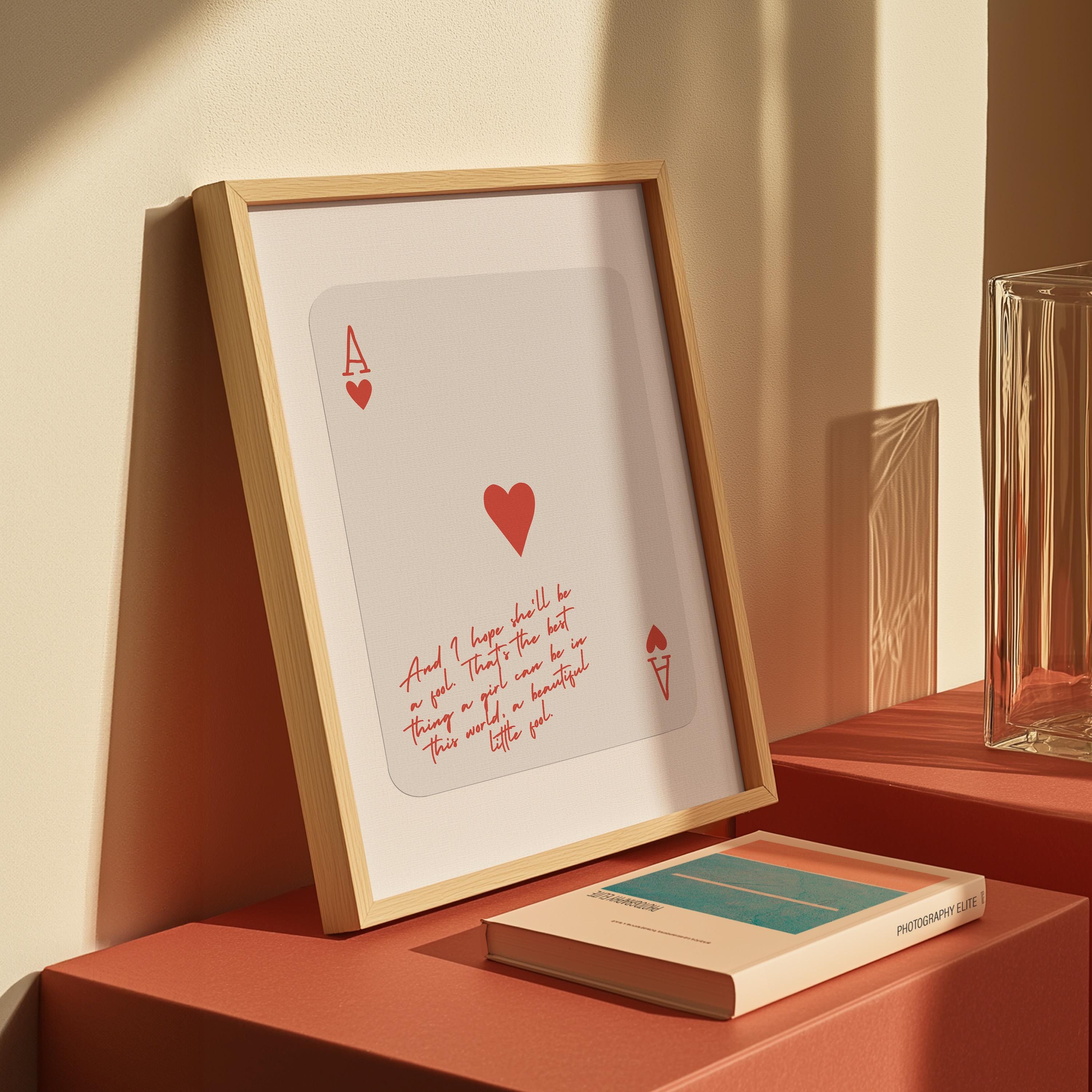 Ace of Hearts,Great Gatsby Quote,Retro Card Posters,Great Gatsby Wall Quotes,Trendy Wall Art,Aesthetic Print,Dorm Art,Ace of Hearts Art