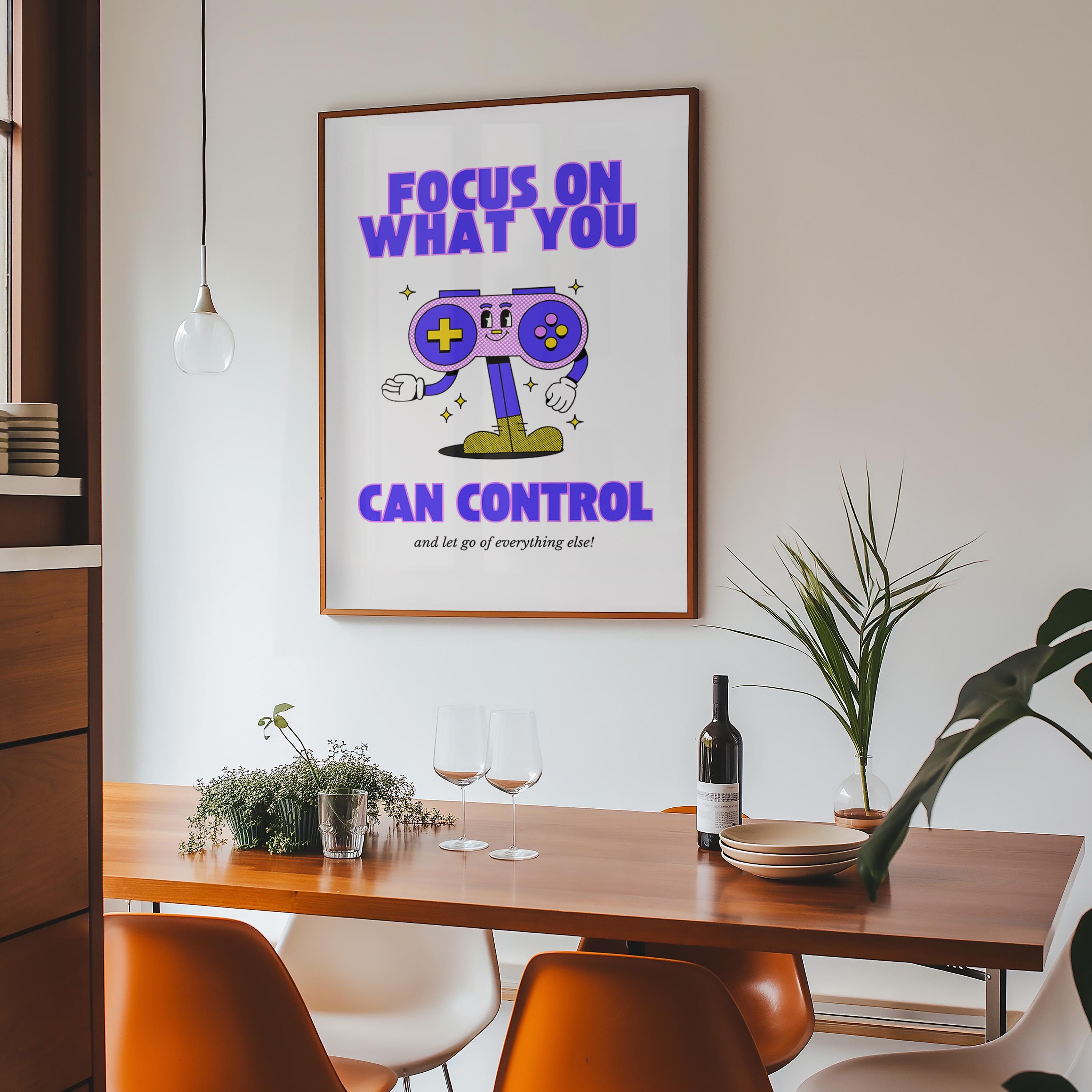 Retro Mental Health Print, Things You Can Control, Therapy Office Decor, Counseling Wall Art, Digital Download, GS print Shoppe