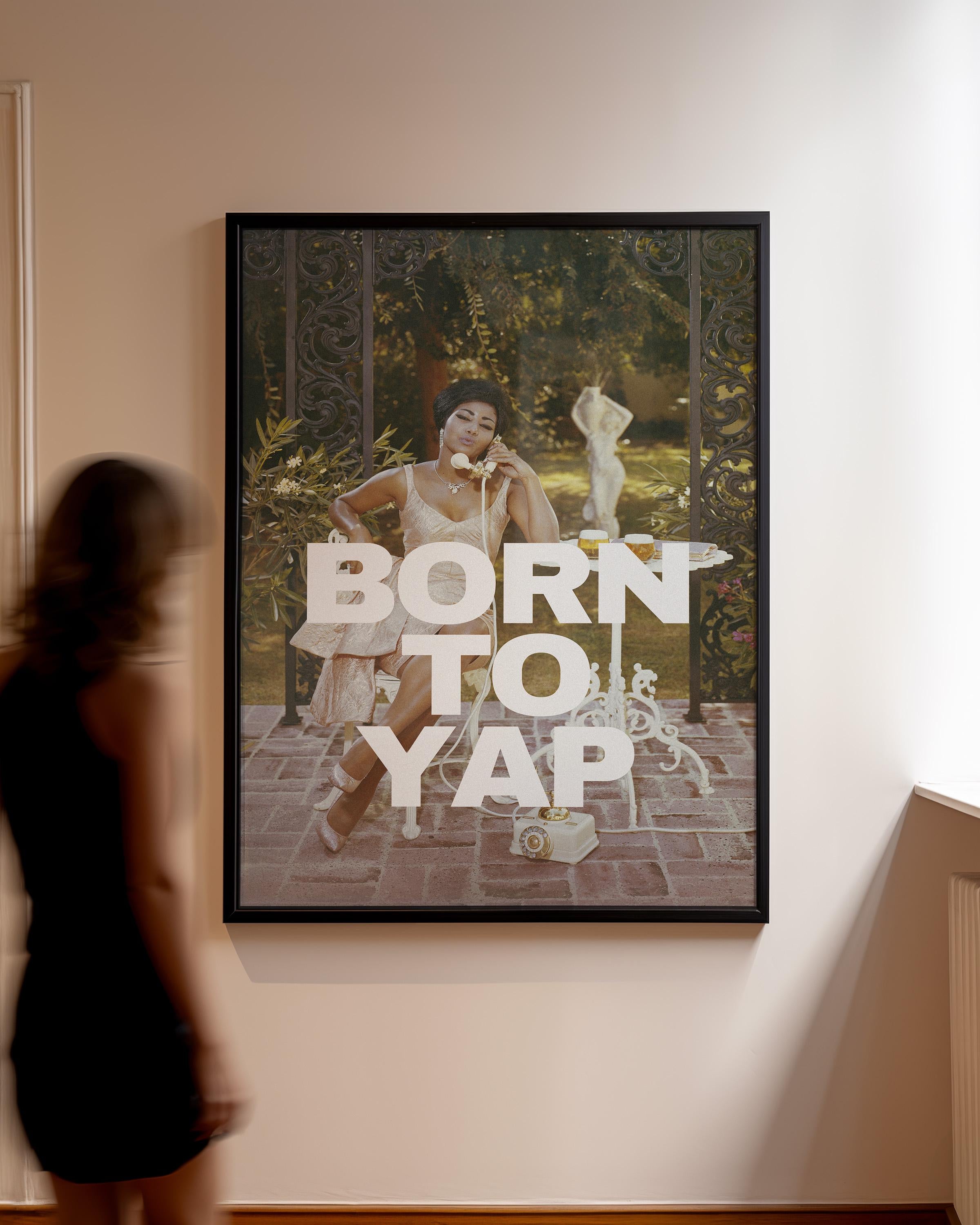 Born to Yap, Retro Photo Art Print, Girly Art Decor, Apartment Decor, Bar Cart Print, Summer Art Print, Vintage Photo Decor