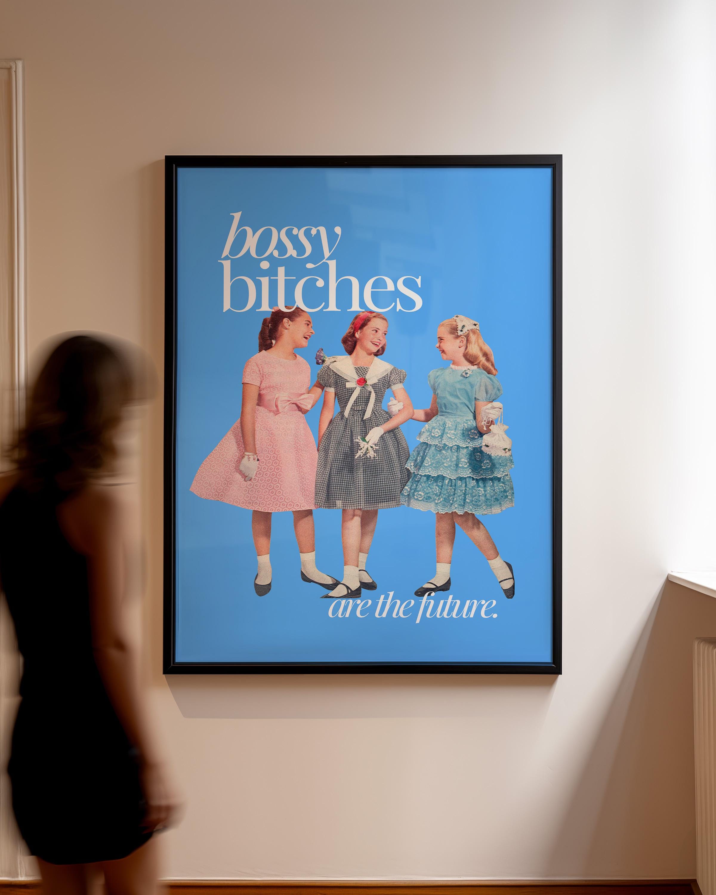 Bossy Girls Art, Digital Print,Vintage Art, Retro Art print, Feminist art print, female empowerment, bossy art print, gs print shoppe