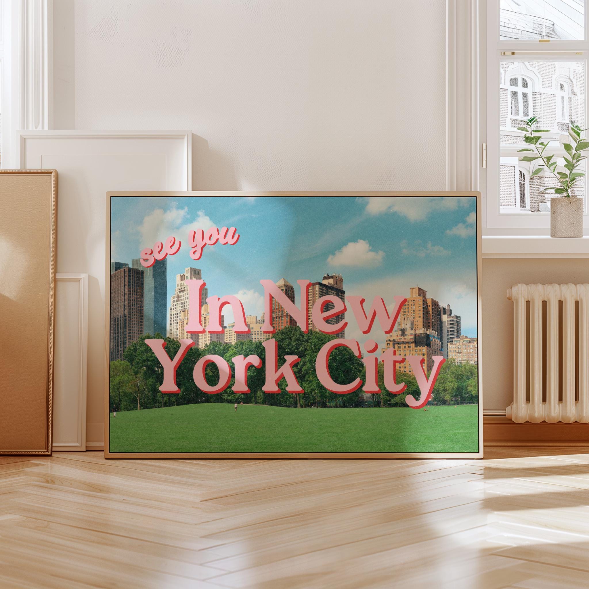 New York Art, Retro NYC Prints, New York Posters, Trendy Art Print, NYC apartment art, New York wall prints, digital print, gs print shoppe