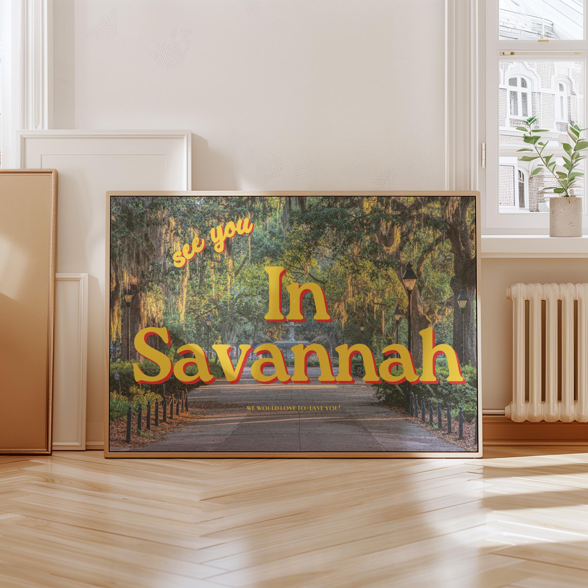 Savannah Art, Retro Savannah Prints, Savannah Posters, Trendy Art, Georgia Art Print, Travel GA Art, Savannah Print, GS Print Shoppe