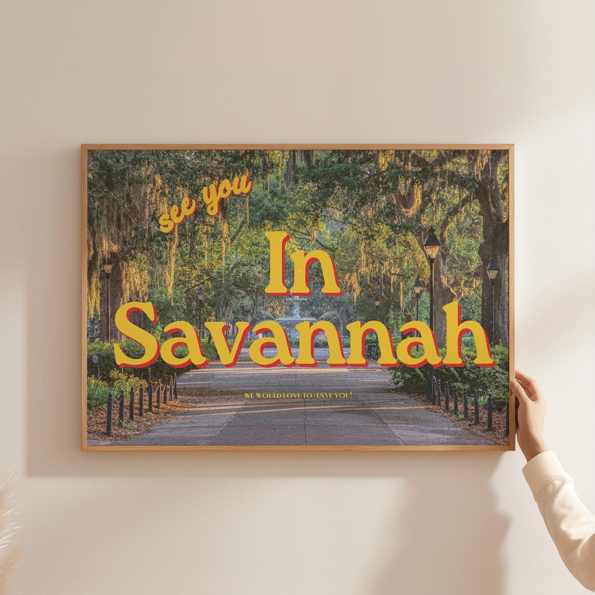 Savannah Art, Retro Savannah Prints, Savannah Posters, Trendy Art, Georgia Art Print, Travel GA Art, Savannah Print, GS Print Shoppe