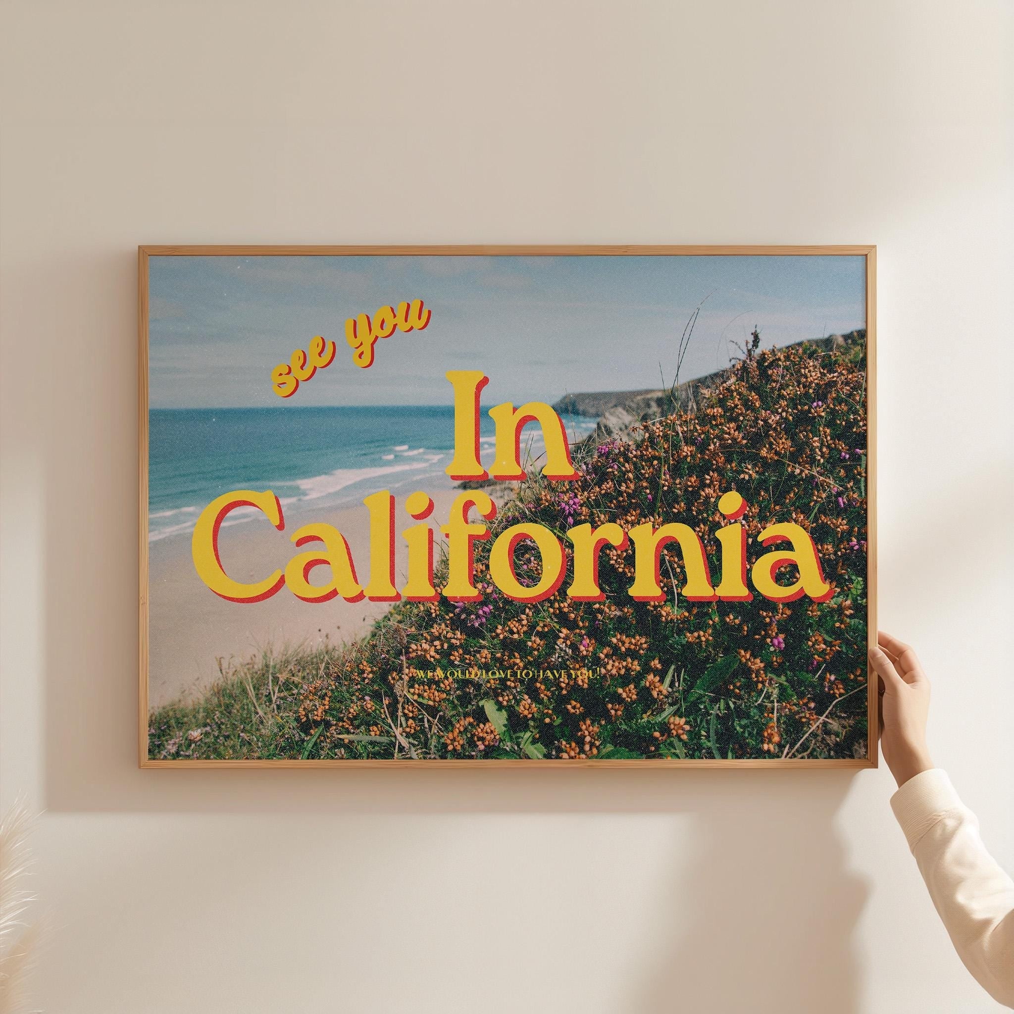 Grainy Retro Print,Digital Art Prints,California Art,Retro Photograph Prints,Retro Photo Art Print,Preppy Art,Trendy Art Print, CA Print