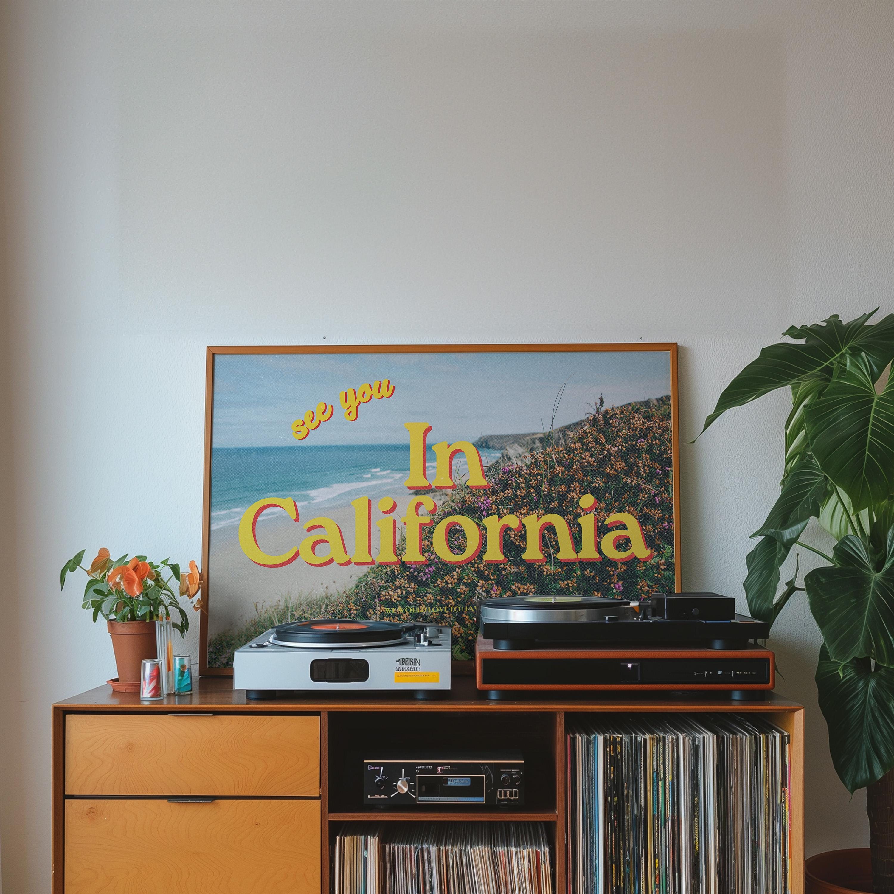 Grainy Retro Print,Digital Art Prints,California Art,Retro Photograph Prints,Retro Photo Art Print,Preppy Art,Trendy Art Print, CA Print