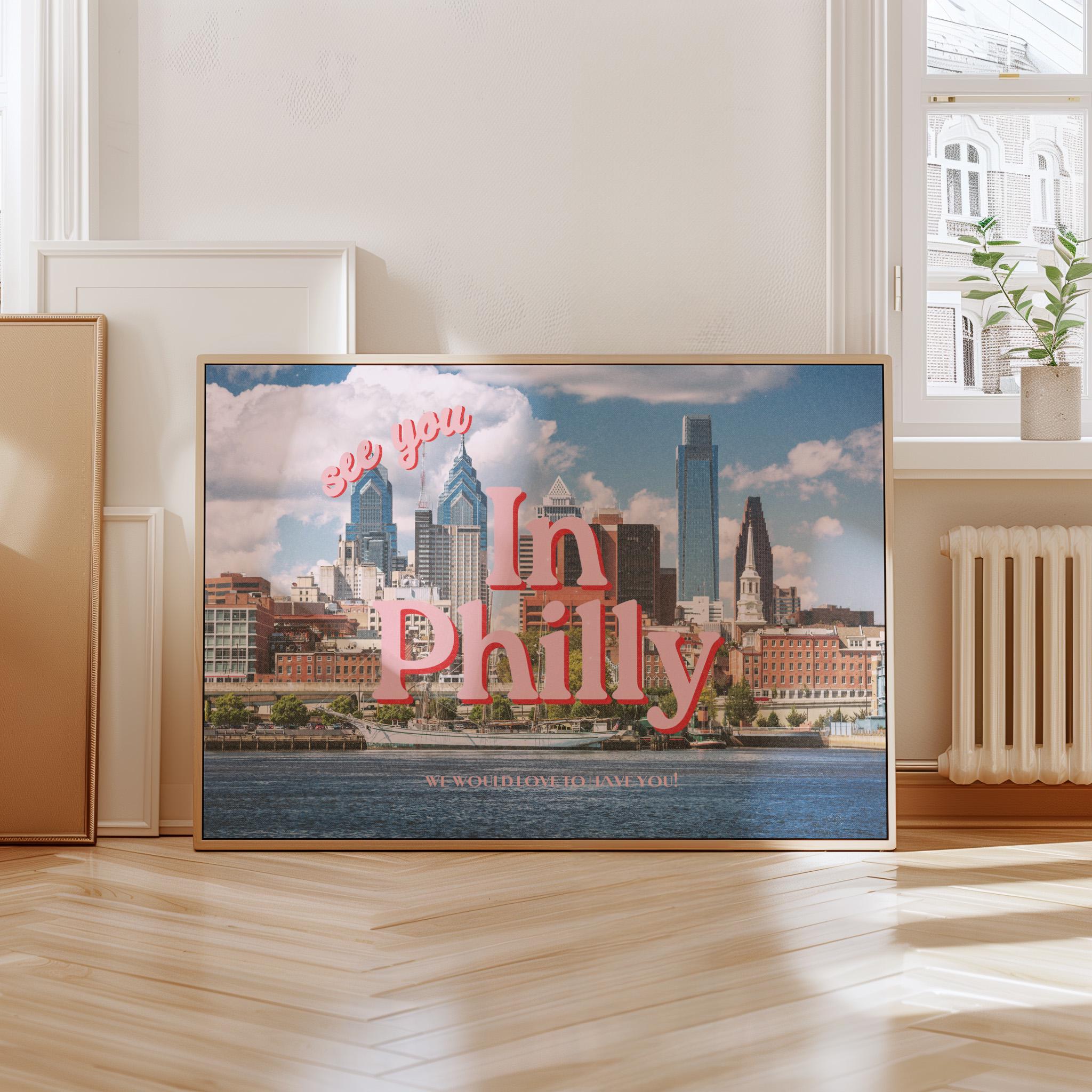 See you in philadelphia, Retro Photo Prints, Philly Art Print, philadelphia posters, philly prints, apartment art print, philadelphia decor