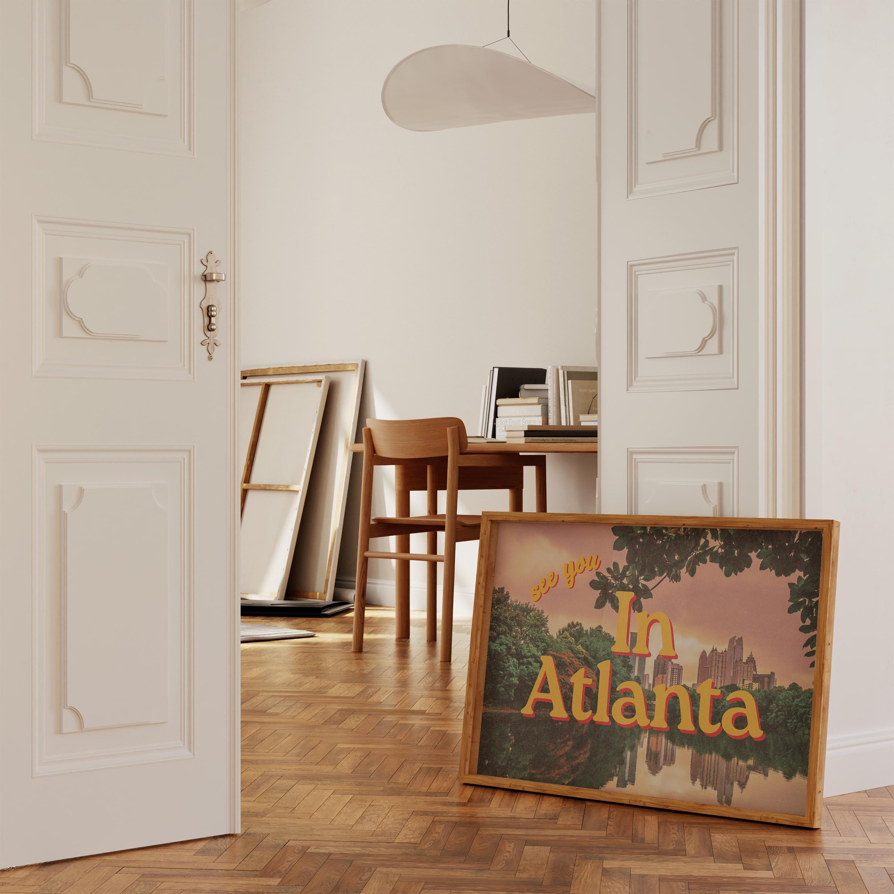 Grainy Retro Print, Atlanta Posters, See you in Atlanta, Retro Photograph, Retro Photo Art Print, Preppy Art, Trendy Art Print, Atlanta Art