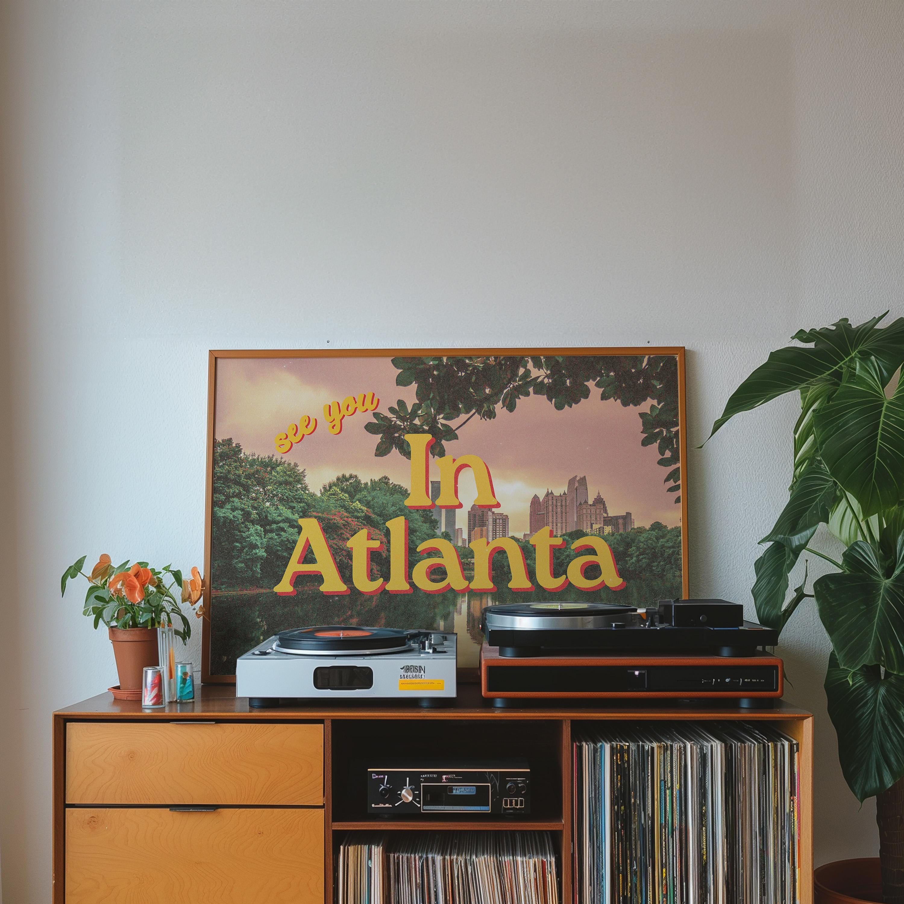 Grainy Retro Print, Atlanta Posters, See you in Atlanta, Retro Photograph, Retro Photo Art Print, Preppy Art, Trendy Art Print, Atlanta Art