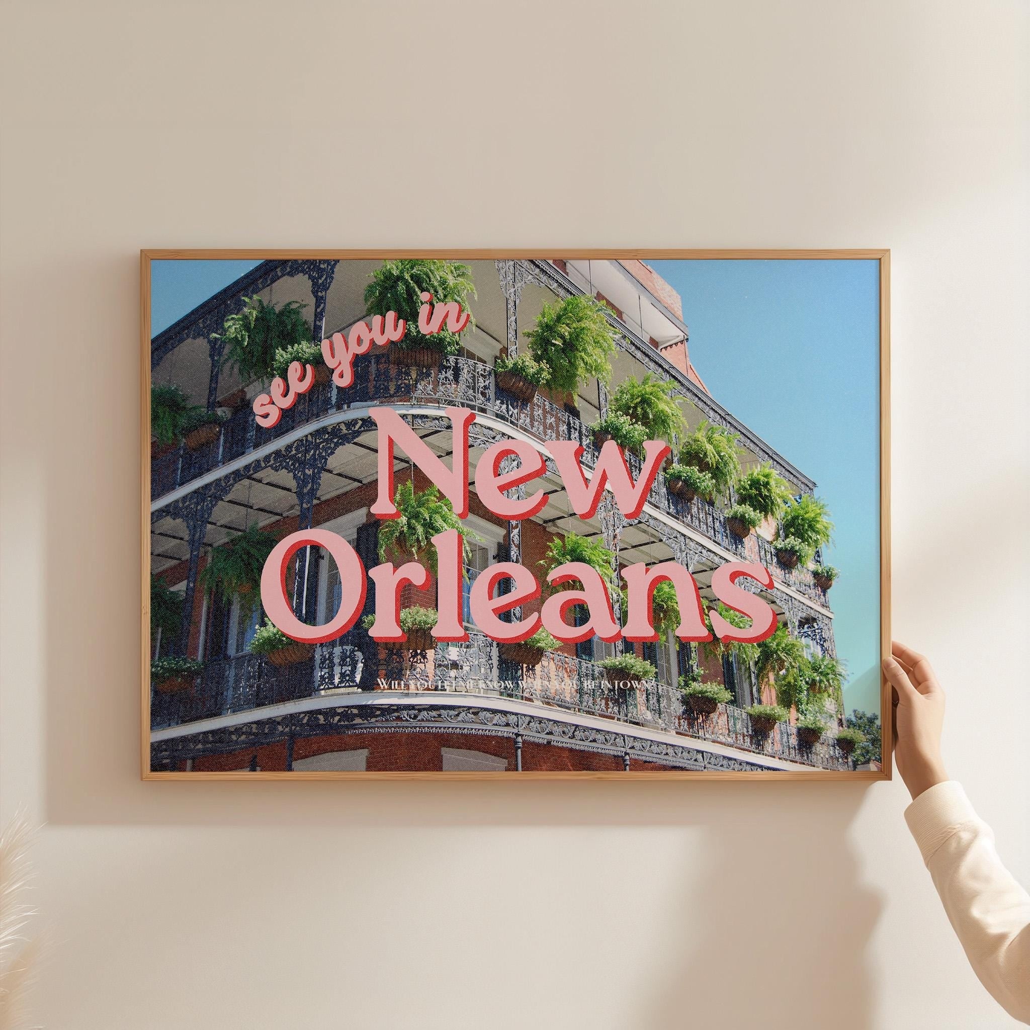 New Orleans Art Print, New Orleans Poster, NOLA Art, NOLA Poster, Travel poster, NOLA Bachelorette, New Orleans Art Digital Download