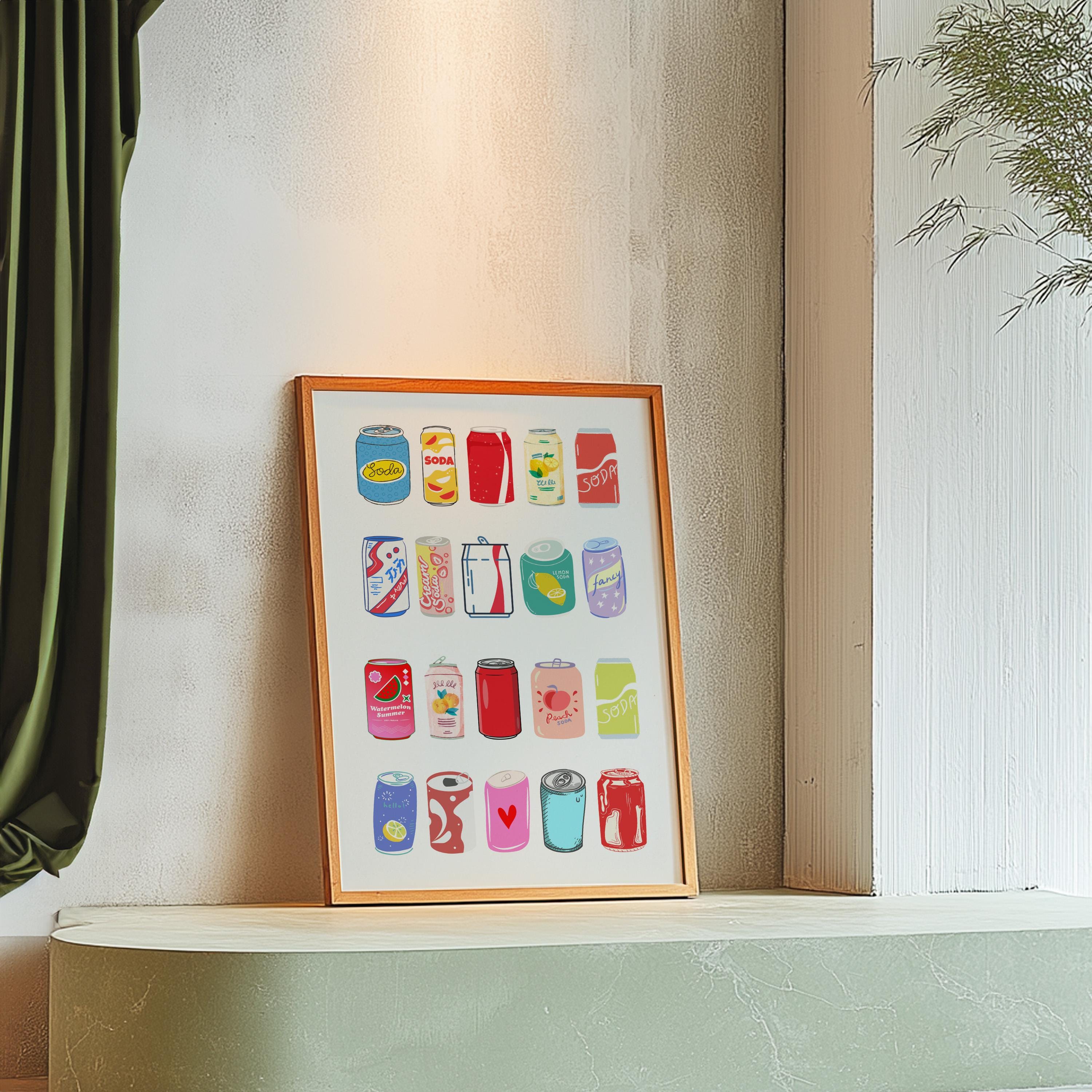 Soda Poster-Diet CokeWall Print-Digital Download-Preppy Pink Prints-Coke Wall Art-Vintage Doll Art-Y2K Aesthetic-Girly Bar Cart Art