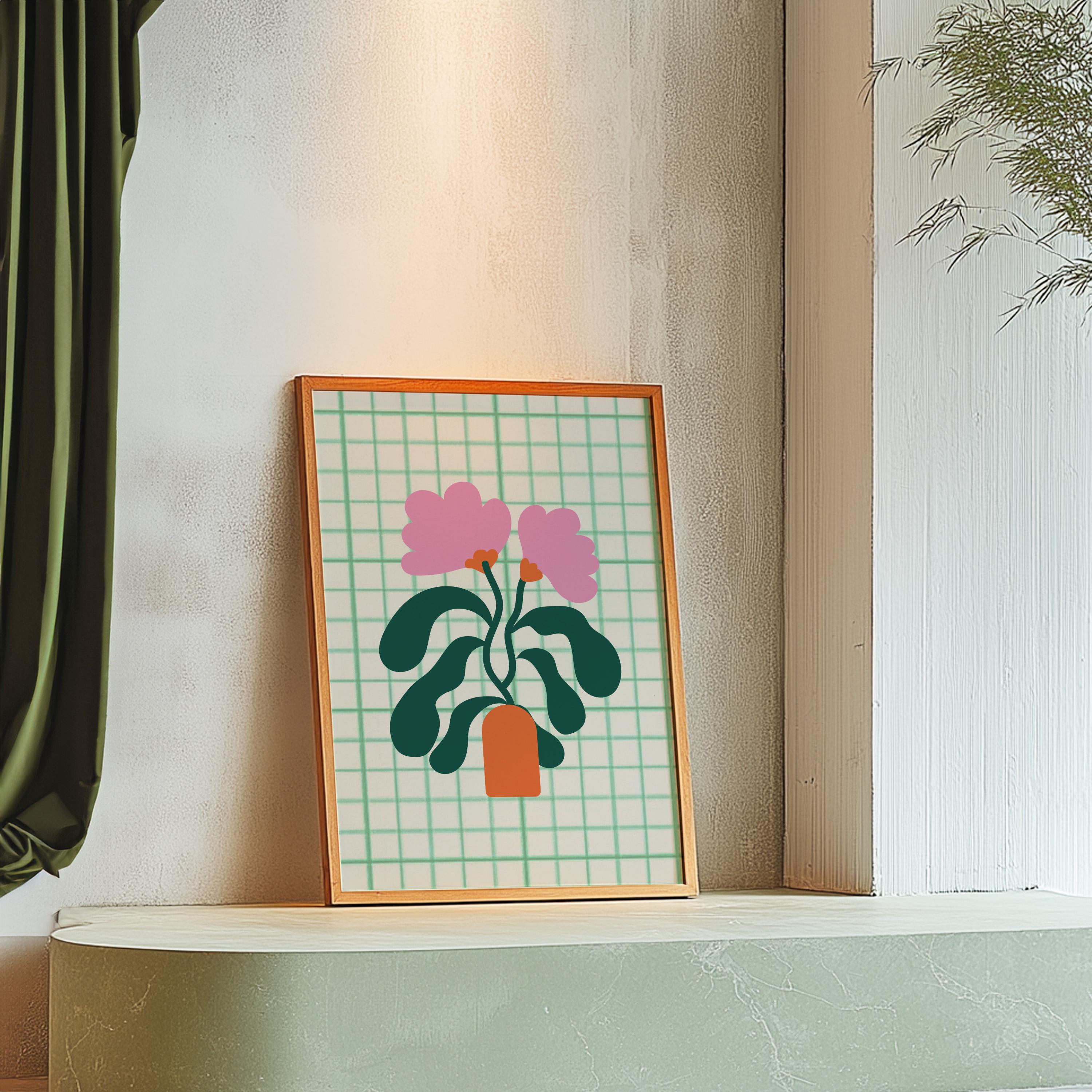 Bouquet of Flowers, Floral Art, Bouquet of Peace, Floral Decor, Colorful Print, Girls Bedroom, Gift Idea, Inspirational Art, Minimalist Art