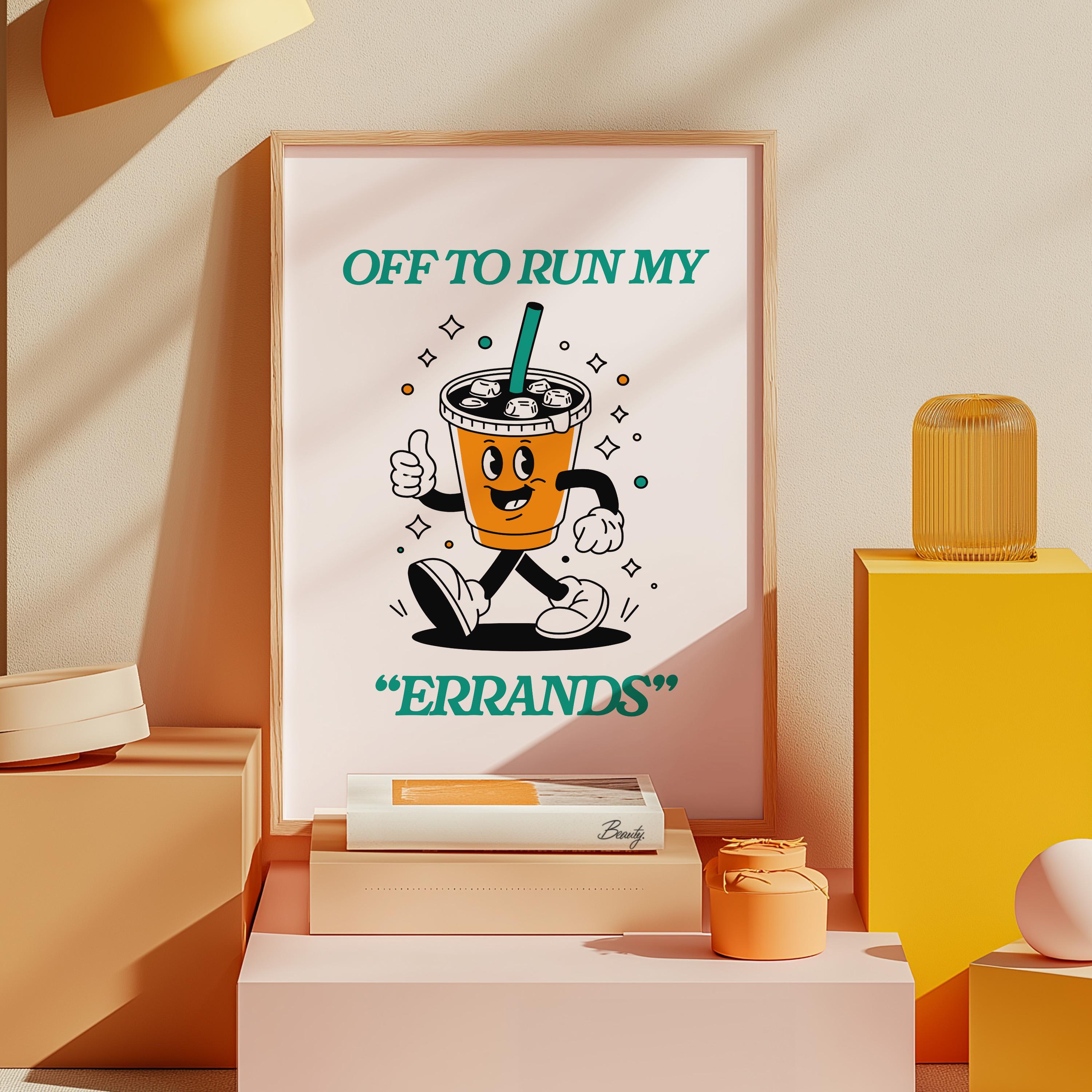 Digital Prints, Coffee art print, funny art, office art print, mom art, coffee art, target and starbucks, gs print shoppe, retro cartoon