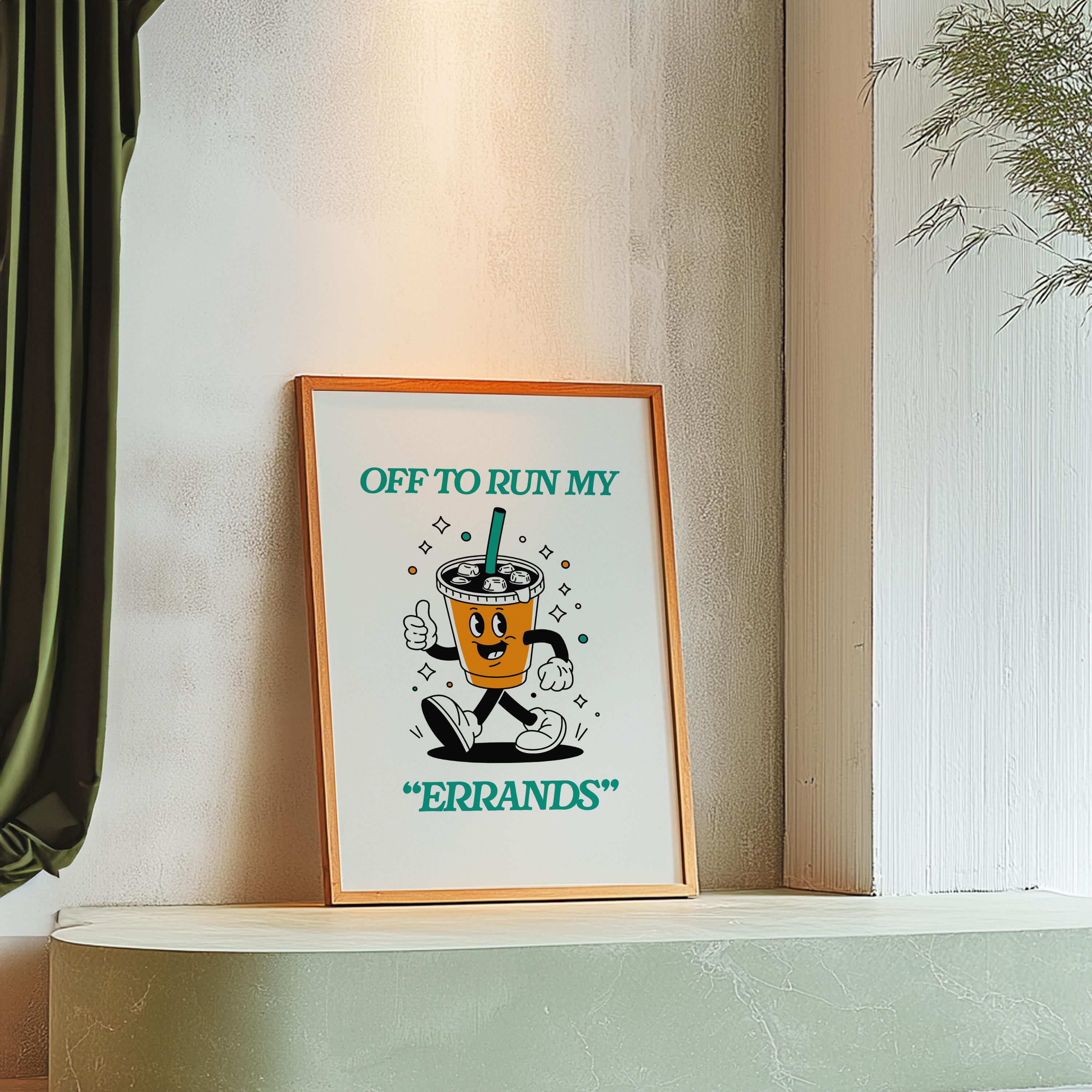 Digital Prints, Coffee art print, funny art, office art print, mom art, coffee art, target and starbucks, gs print shoppe, retro cartoon