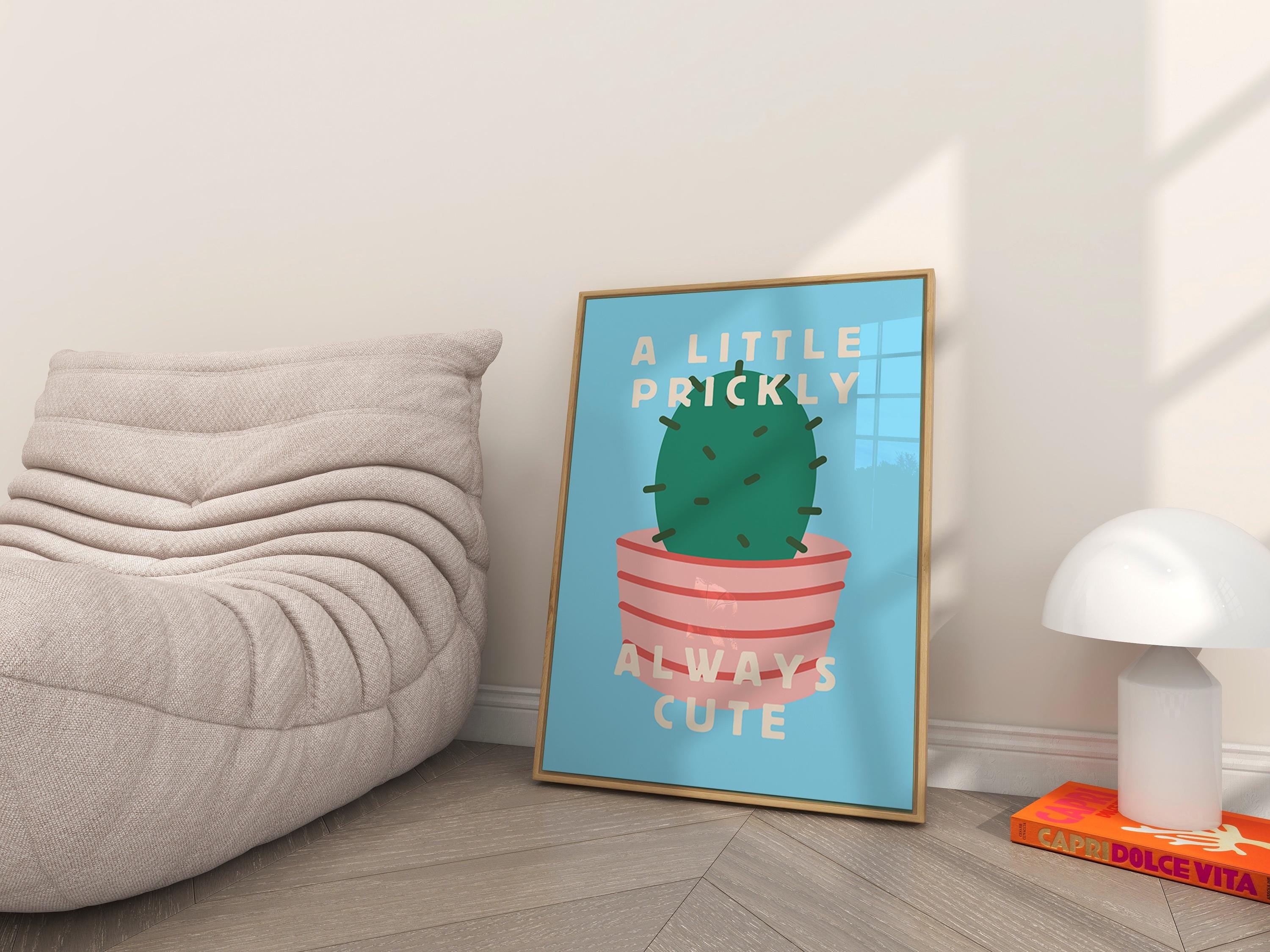 Cactus Wall Art, Pastel Print, Preppy Poster, Fun Playful Art, Trendy Aesthetic Home Decor, Colorful Gift, Illustration Art, GS Print Shoppe